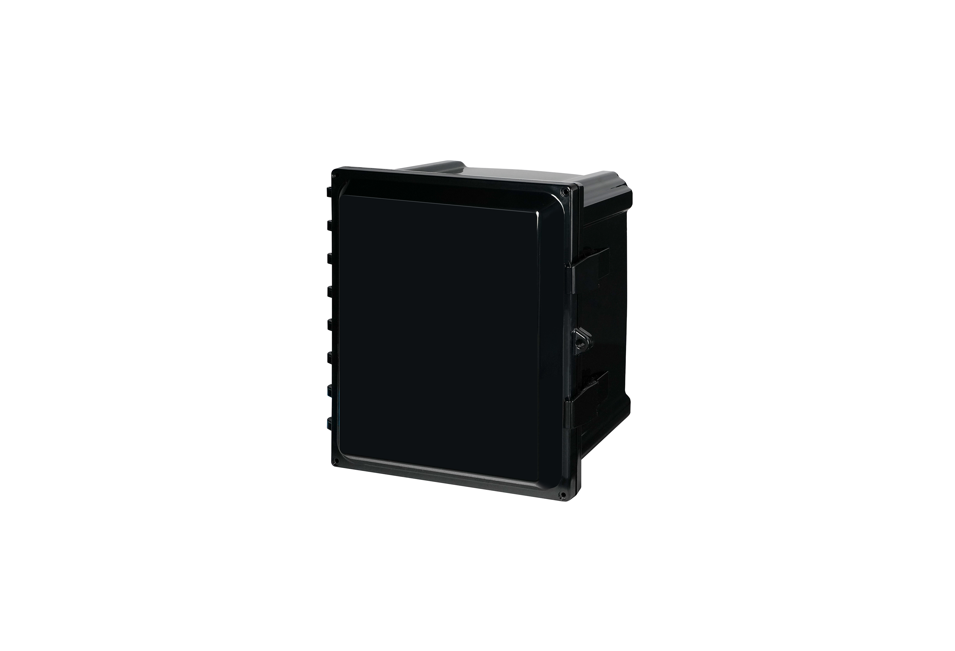 Polycarbonate Enclosure  12 x 10 x 6 Inches, Black, with Hinged Opaque Cover and Non-Metallic Latches by Stahlin