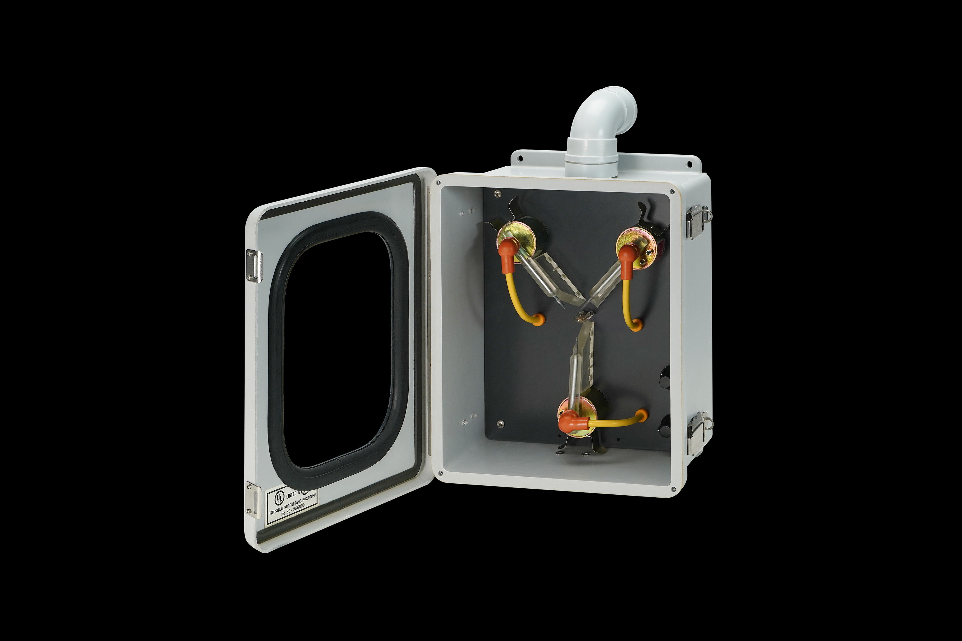 BTTF-FLXCAP121GWT-QFL-Open.jpg Flux Capacitor Enclosure by Stahlin