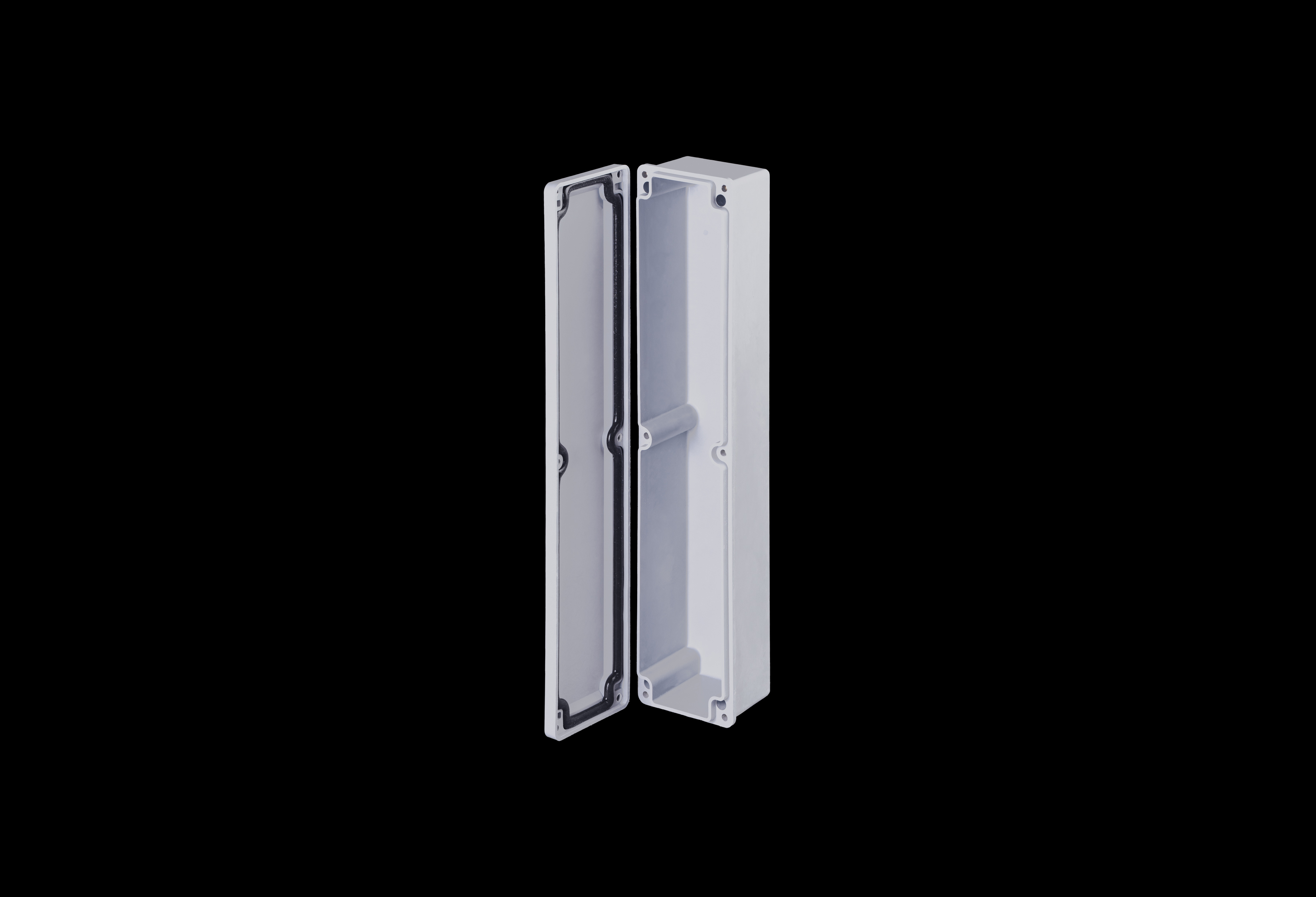 CF1732-QFL-Open.jpg Fiberglass Enclosure 17 x 3 x 2 Inches CF Series Slim with Opaque Lift Off Cover by Stahlin