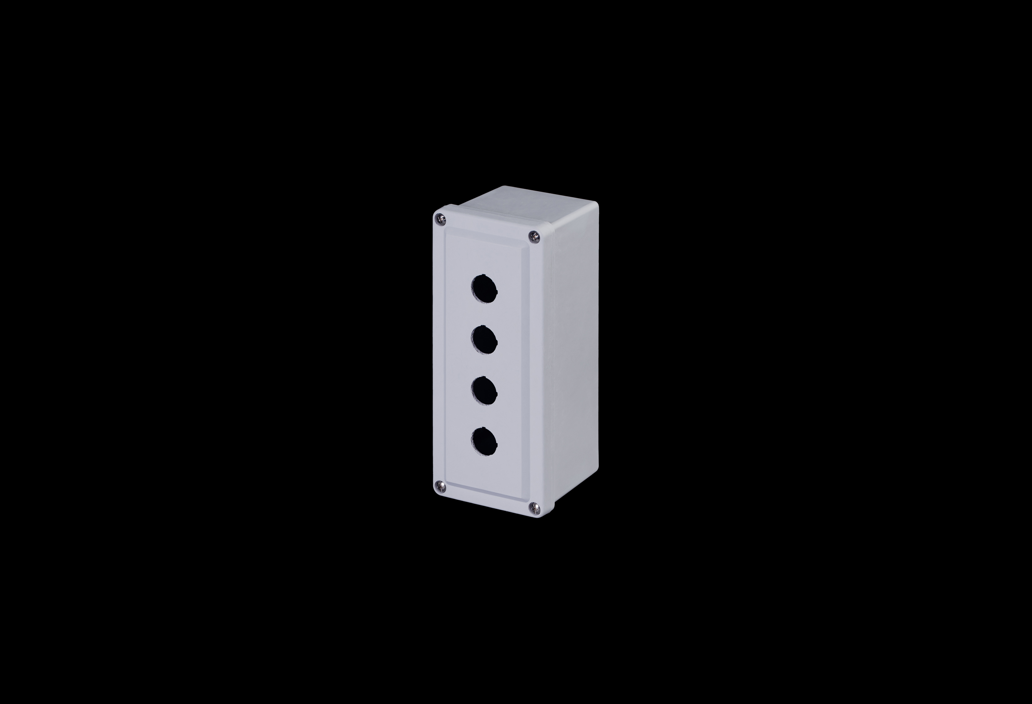 CF4PB22-QFL-Closed.jpg Fiberglass Enclosure 11 x 4 x 4 Inches Push Button Series 4 Hole 30 mm Opaque Lift Off Cover by Stahlin