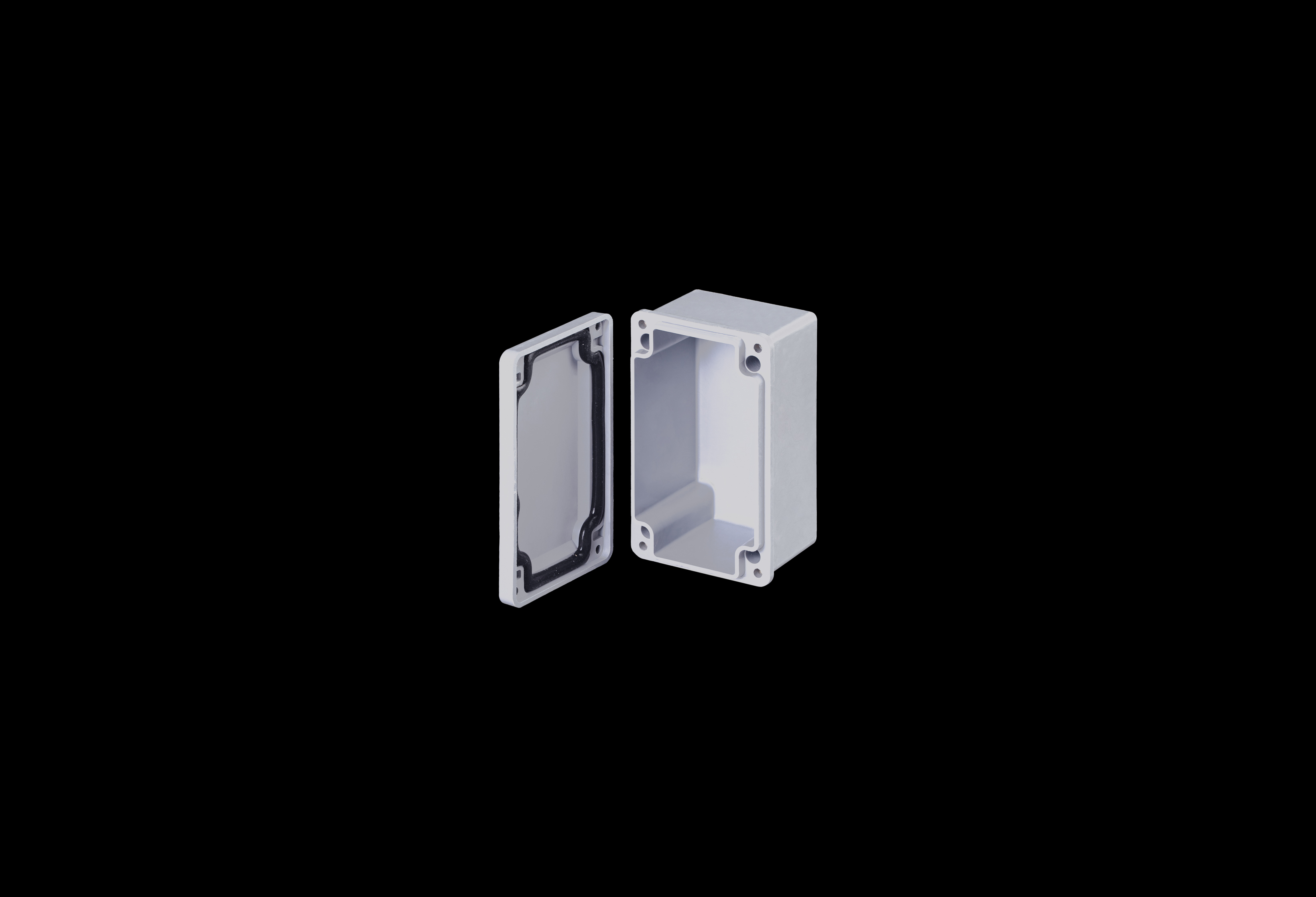 CF532-QFL-Open.jpg Fiberglass Enclosure 3 x 3 x 2 Inches CF Series Slim with Opaque Lift Off Cover by Stahlin