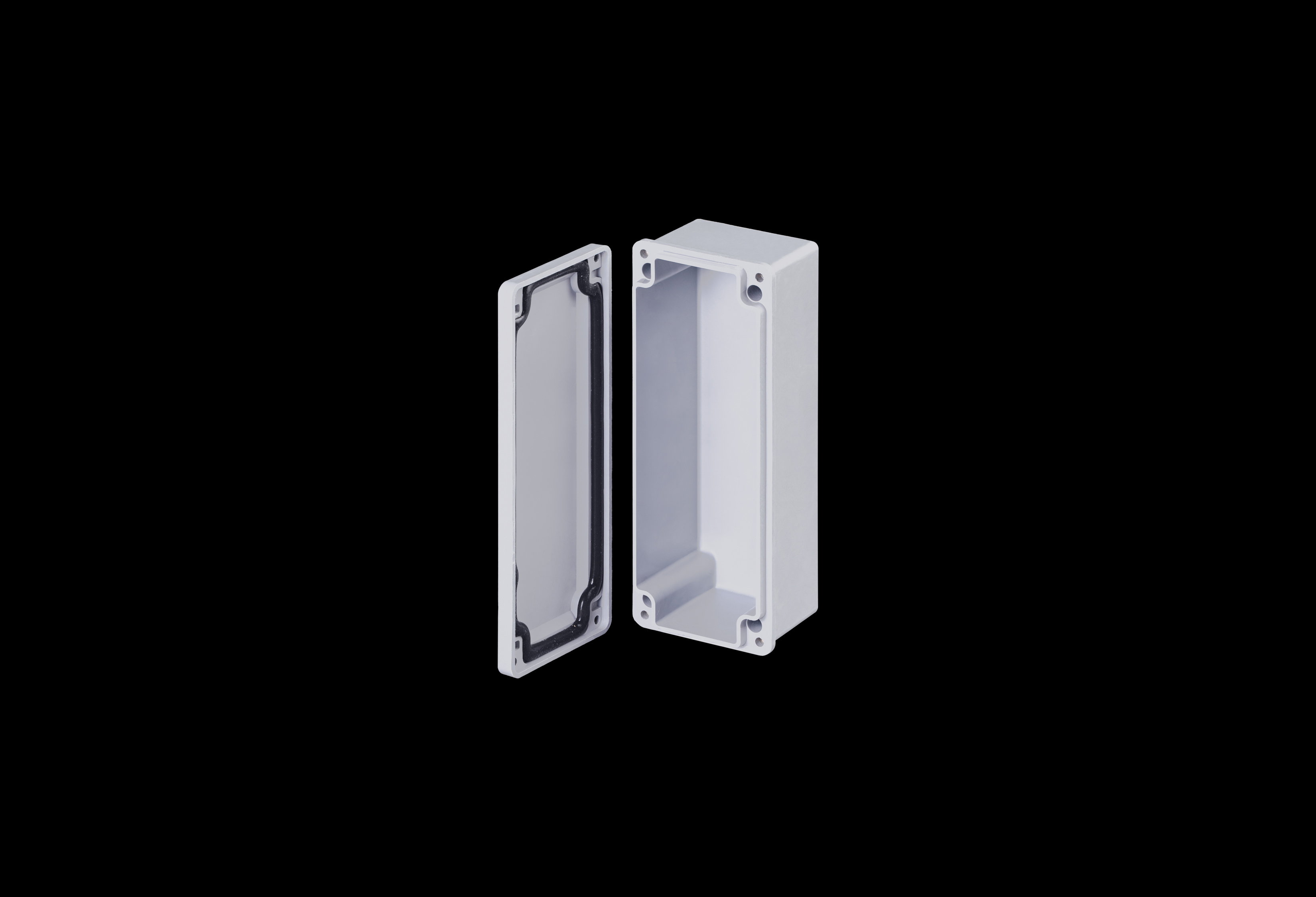 CF932-QFL-Open.jpg Fiberglass Enclosure 11 x 4 x 4 Inches CF Series Slim with Opaque Lift Off Cover by Stahlin
