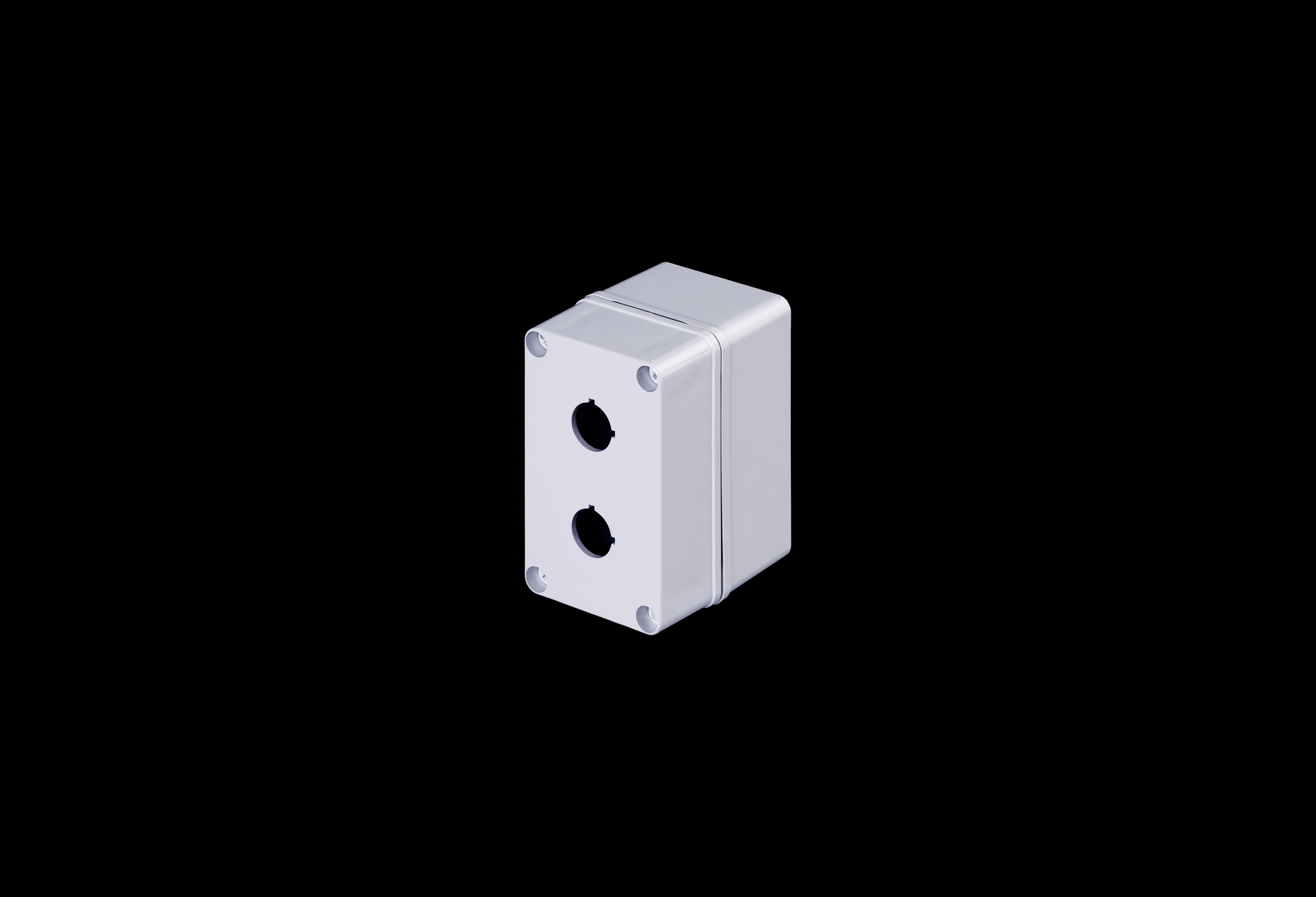 CFPC2PB22-QFL-Closed.jpg Polycarbonate Enclosure 5 x 3 x 3 Inches Push Button Series 2 Hole 30 mm with Opaque Lift Off Cover by Stahlin