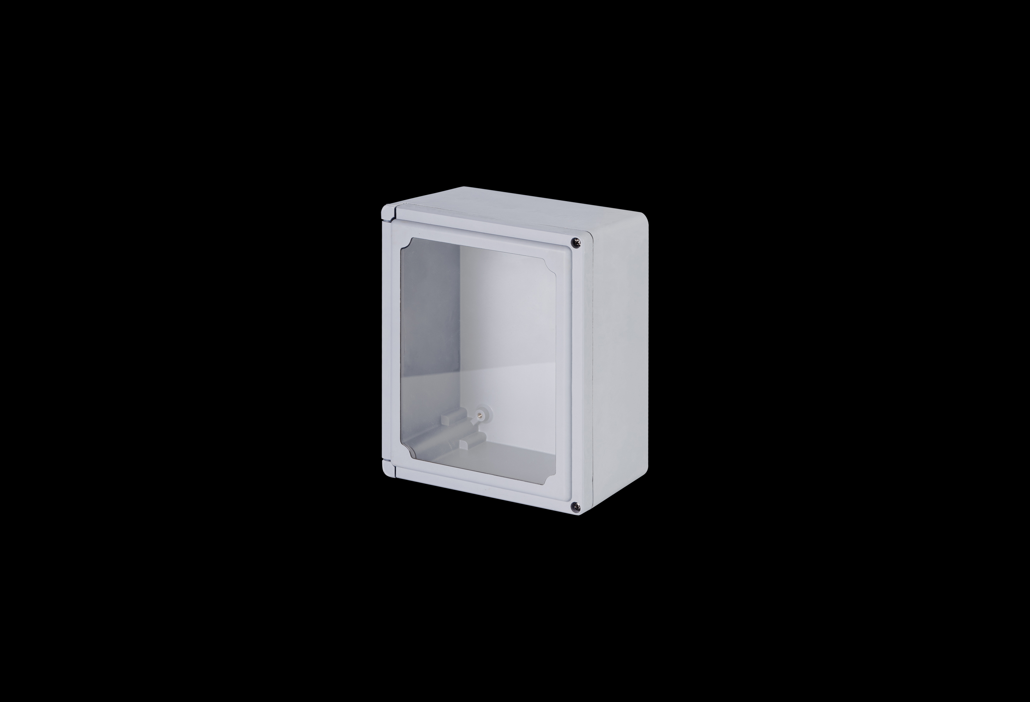CLW1109HW-QFL-Closed.jpg Fiberglass Enclosure 11H x 9W x 6D Inches Classic Series with Window and Hinged, Screw Down Cover by Stahlin
