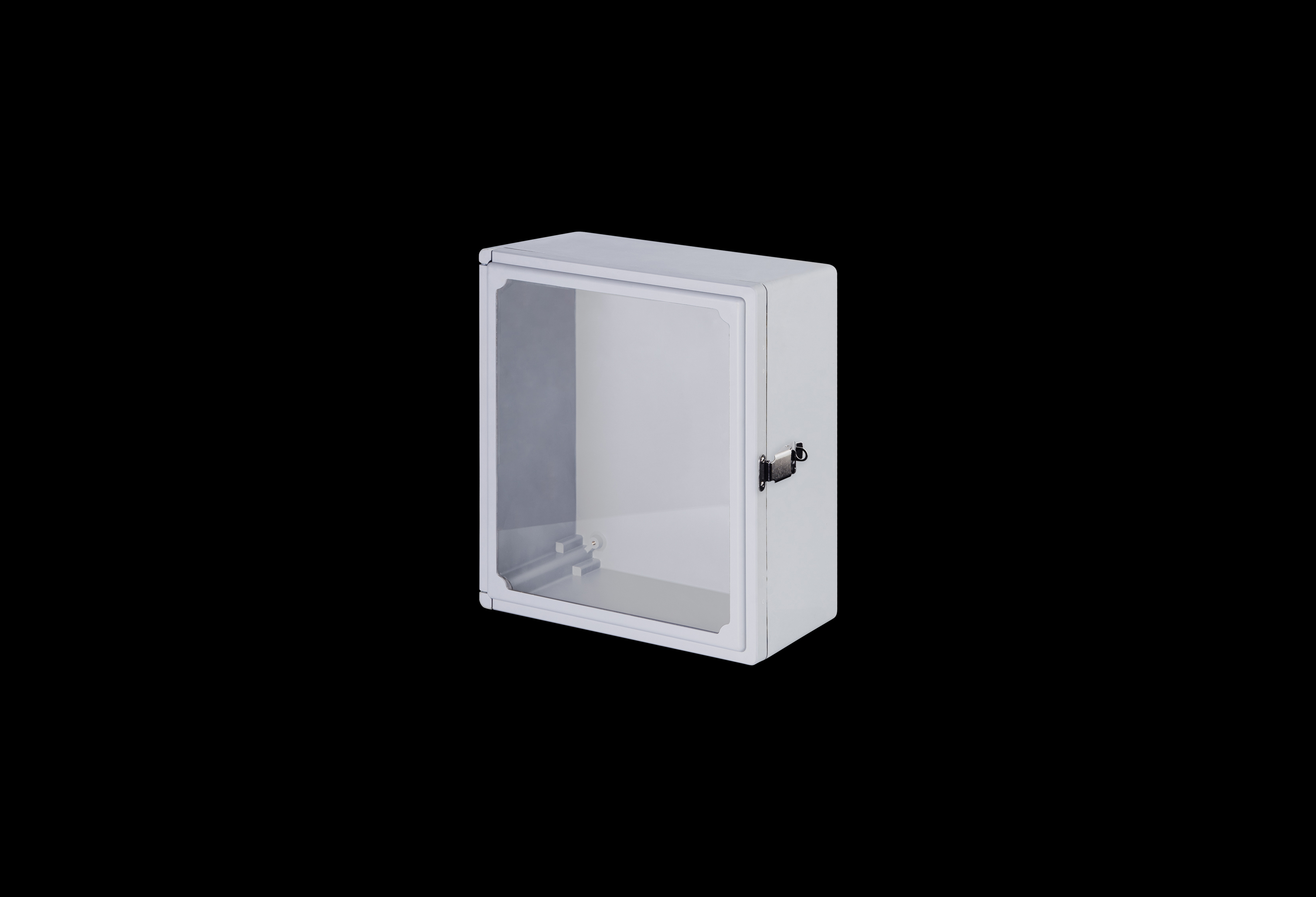 CLW1513HPL-QFL-Closed.jpg Fiberglass Enclosure 15 x 13 x 7 Inches Classic Series with Window and Hinged, Padlockable Latch Cover by Stahlin