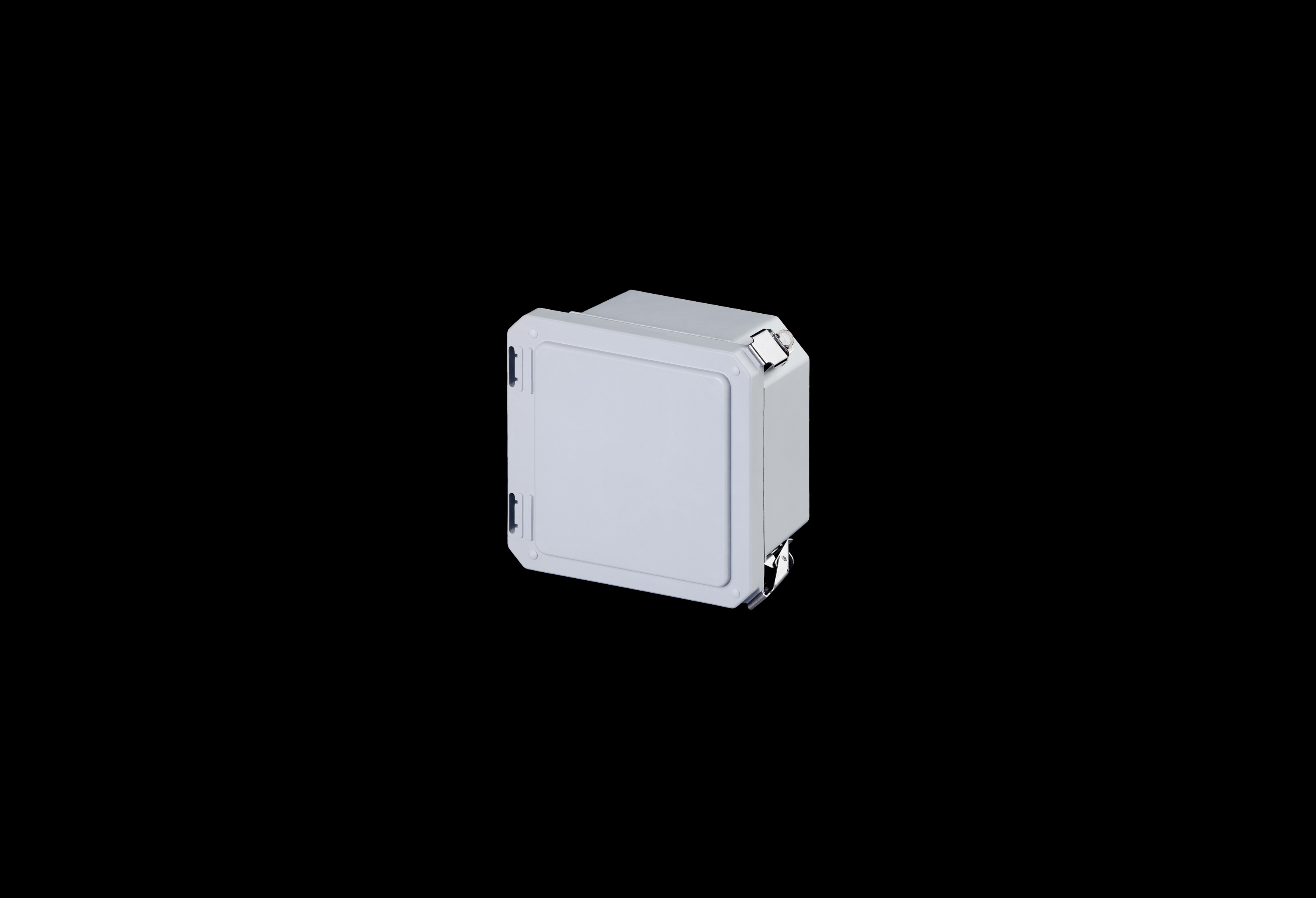 Fiberglass Enclosure 6 x 6 x 4 Inches with Diamond Shield Series Hinged, 2 Lockable Pull Latches Opaque Cover by Stahlin