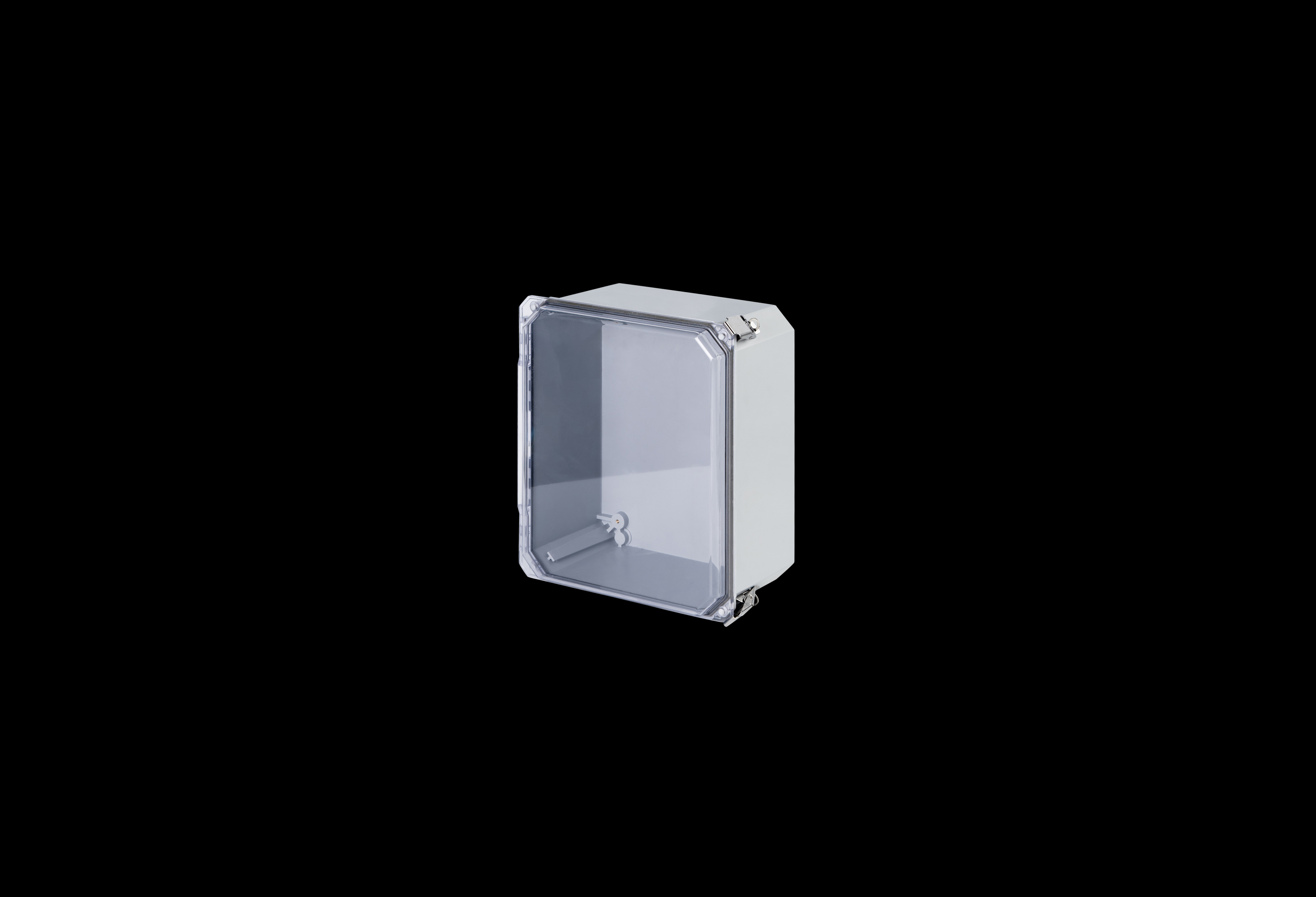 Fiberglass Enclosure 10 x 8 x 6 Inches Diamond Shield Series with Hinged, 2 Lockable Pull Latches Clear Cover by Stahlin
