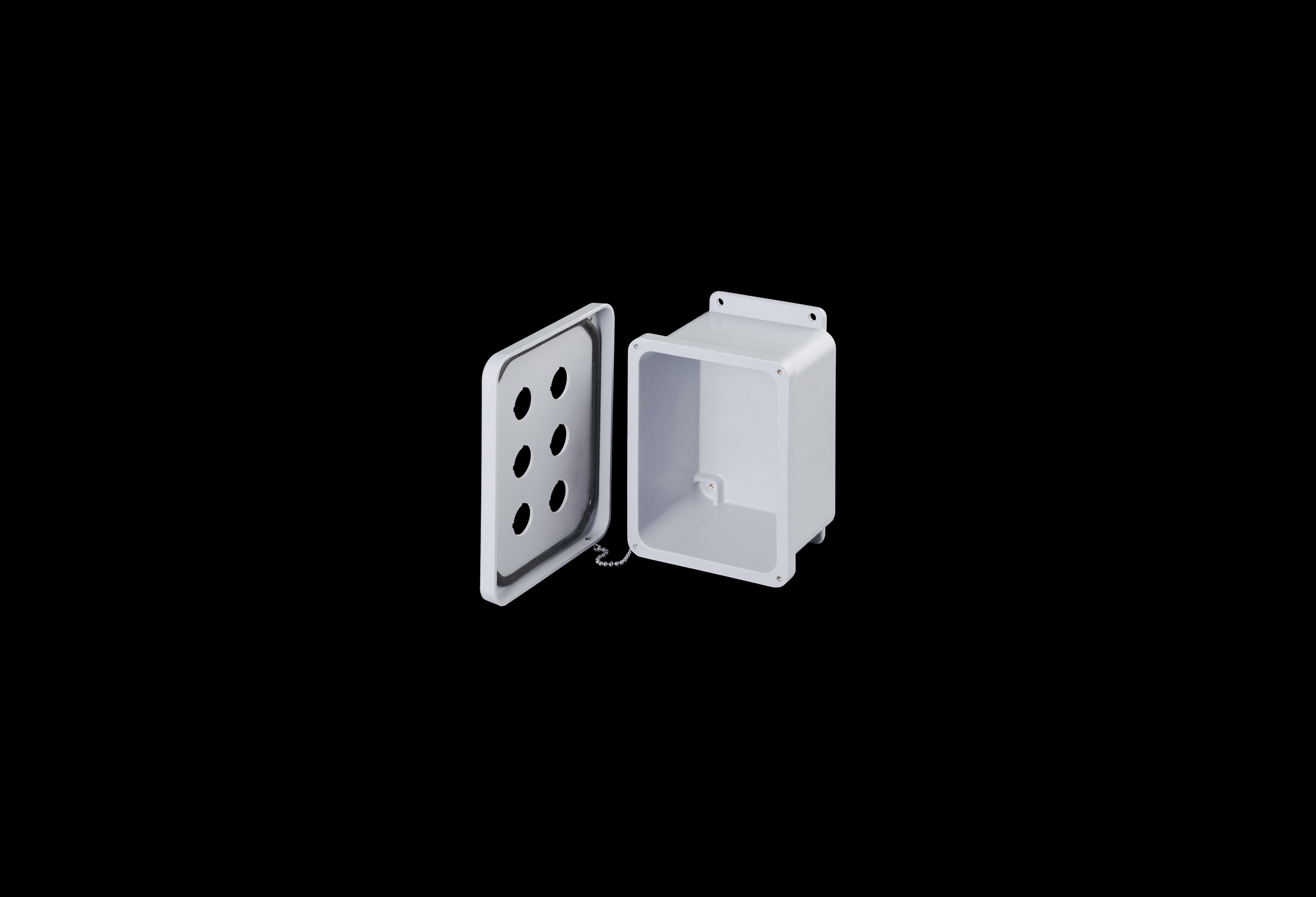 Fiberglass Enclosure 8 x 6 x 4 Inches Push Button Series 6 Hole 30 mm with Opaque Lift Off Cover by Stahlin