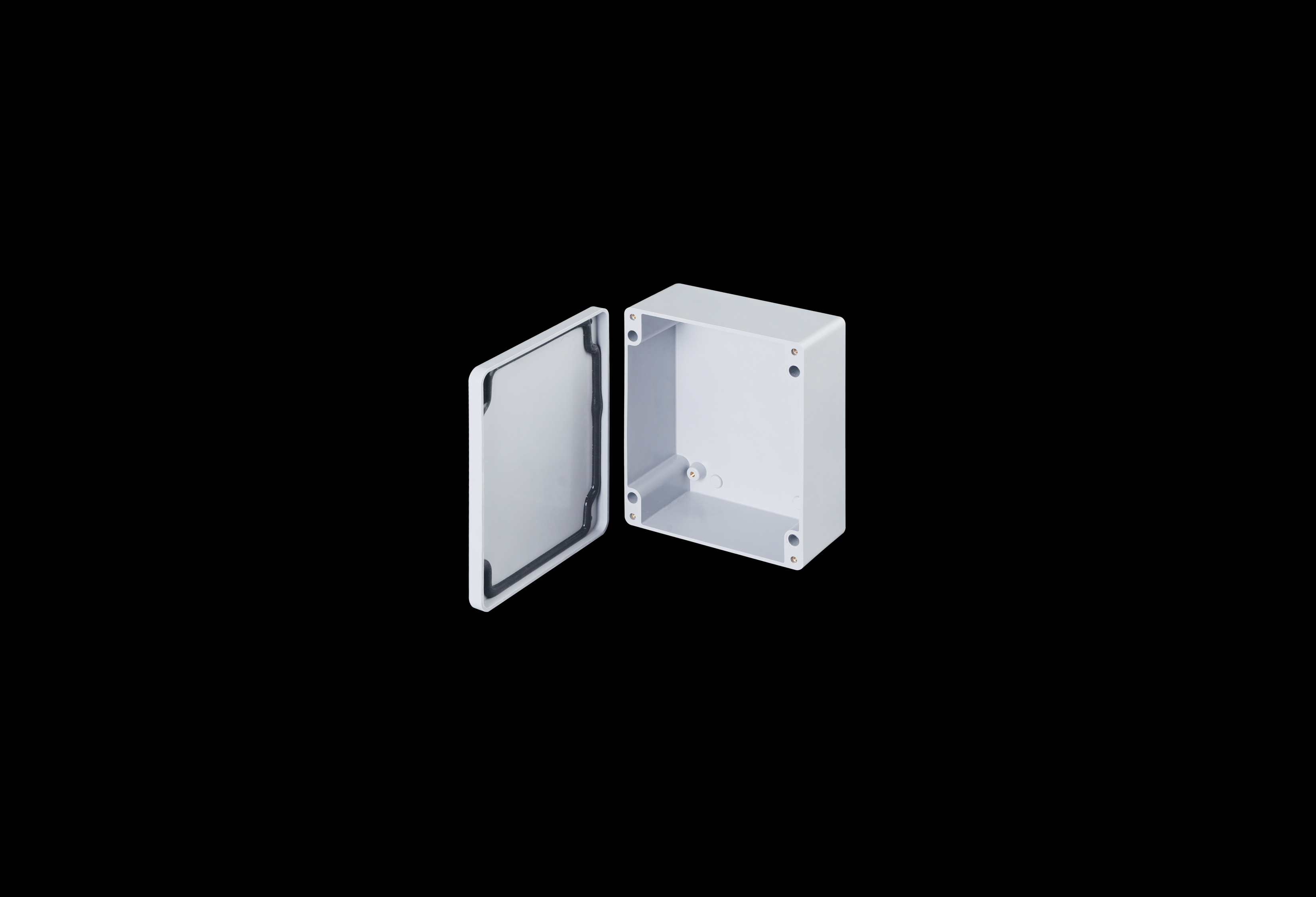 F763-QFL-Open.jpg Fiberglass Enclosure 7 x 6 x 3 Inches F Series Slim with Opaque Lift Off Cover by Stahlin