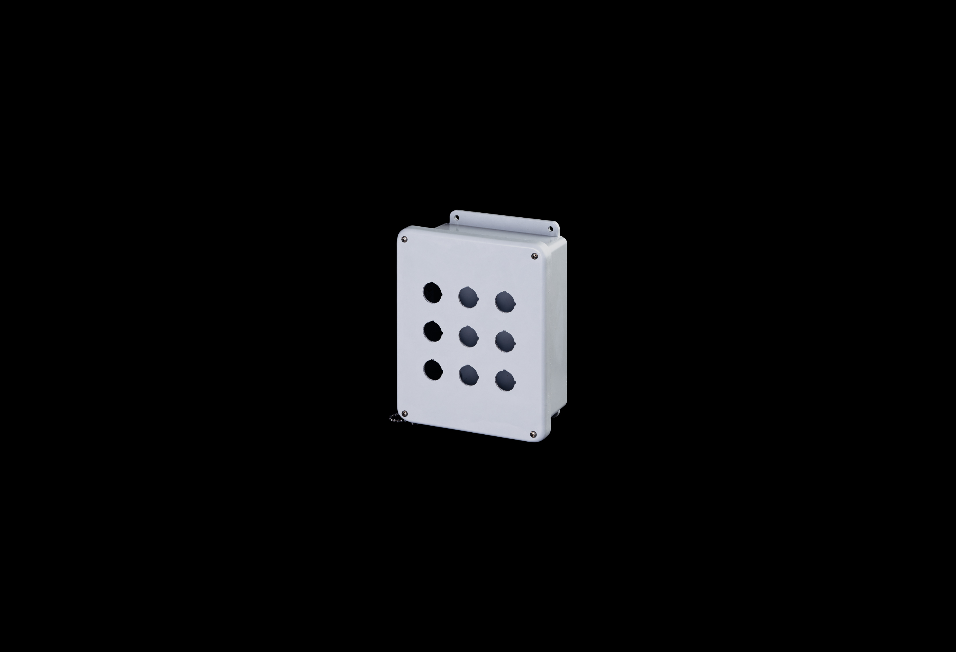 Fiberglass Enclosure 10 x 8 x 4 Inches Push Button Series 9 Hole 30 mm with Opaque Lift Off Cover by Stahlin