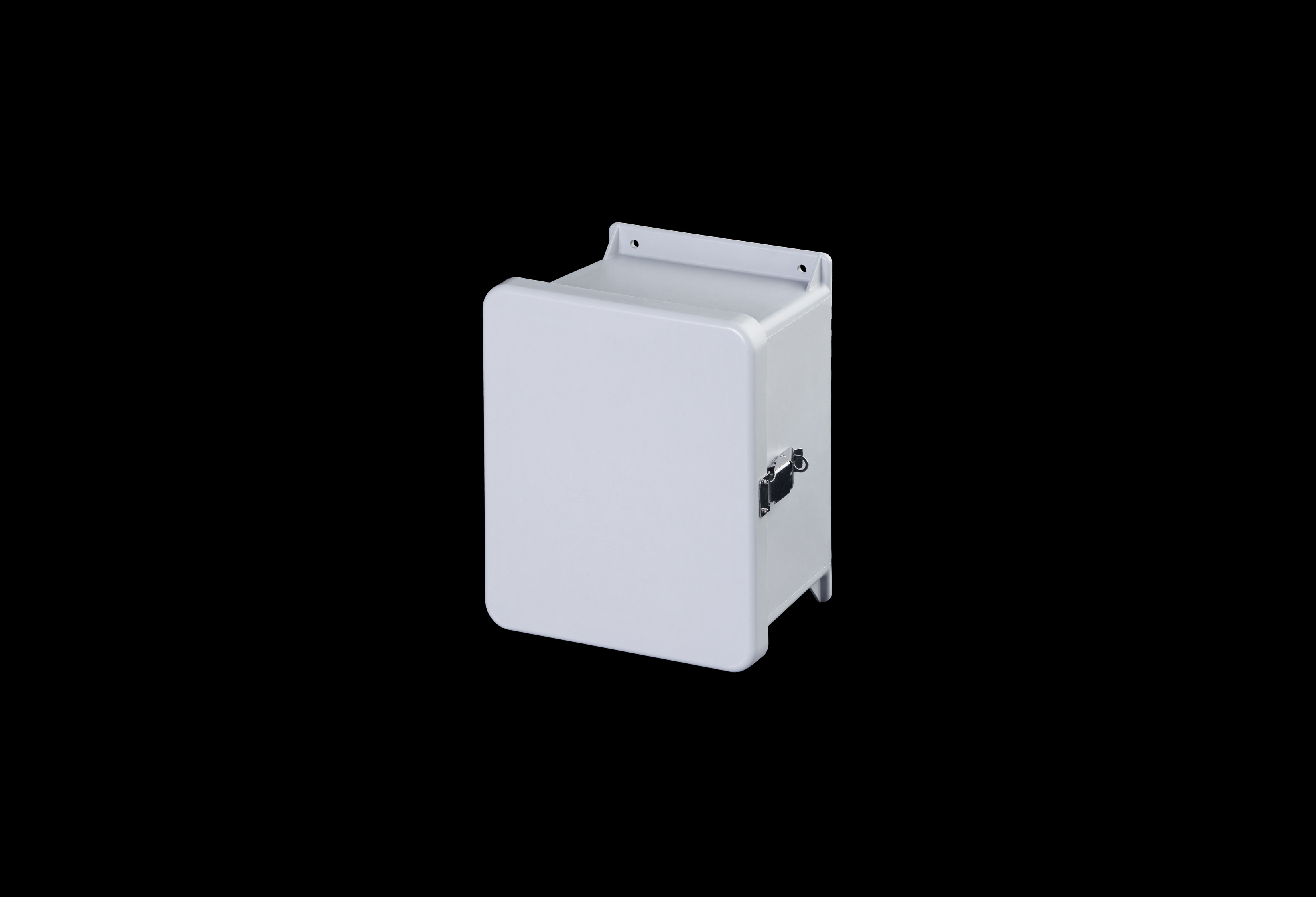 J100806HPL-QFL-Closed.jpg Fiberglass Enclosure 10 x 8 x 6 Inches J Series with Hinged, Latched Opaque Cover by Stahlin