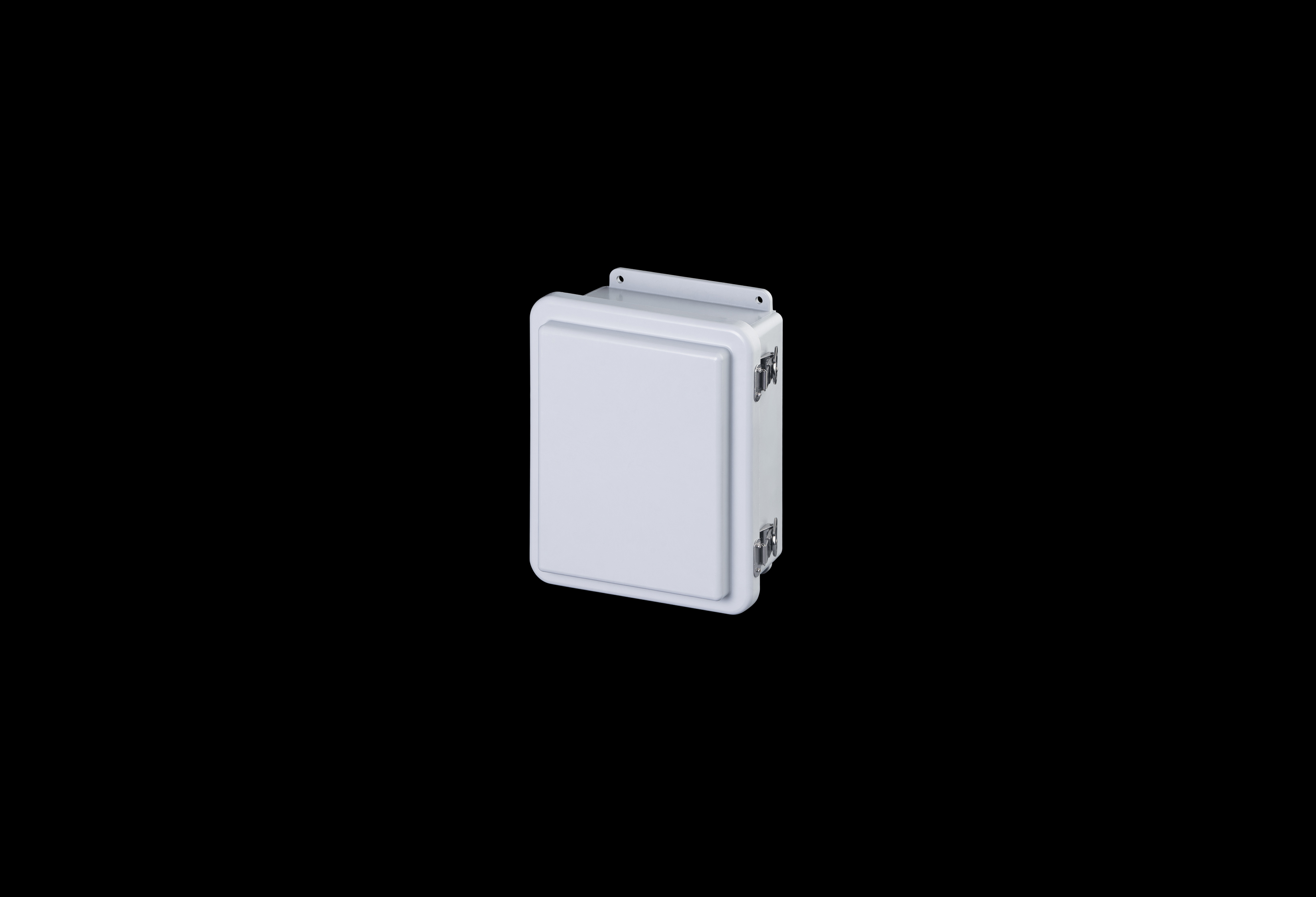 J1008HALL-QFL-Closed.jpg Fiberglass Enclosure 10 x 8 x 5 Inches J Series with Hinged, Twist Latch Opaque Cover by Stahlin