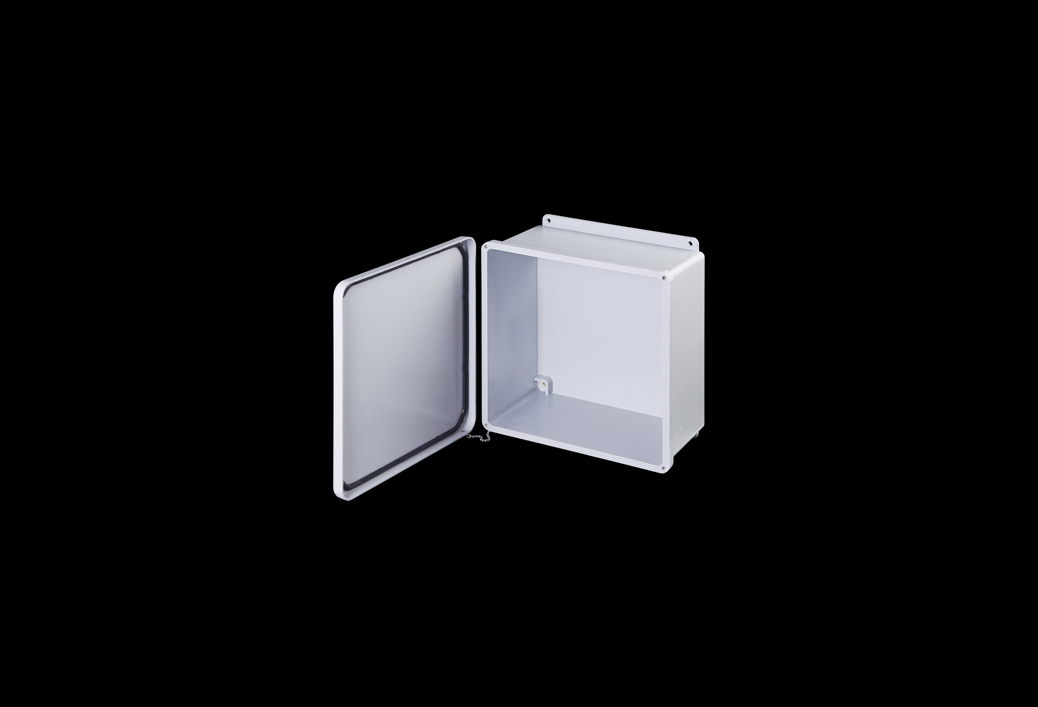 J1212W-QFL-Open.jpg Fiberglass Enclosure 12 x 12 x 6 Inches J Series wwith Opaque Lift Off Cover by Stahlin