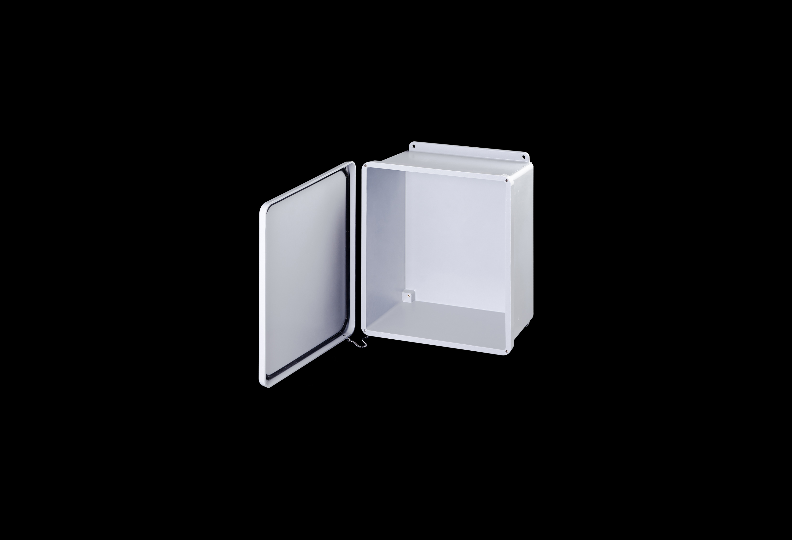 J1412W-QFL-Open.jpg Fiberglass Enclosure 12 x 10 x 5 Inches J Series with Opaque Lift Off Cover by Stahlin