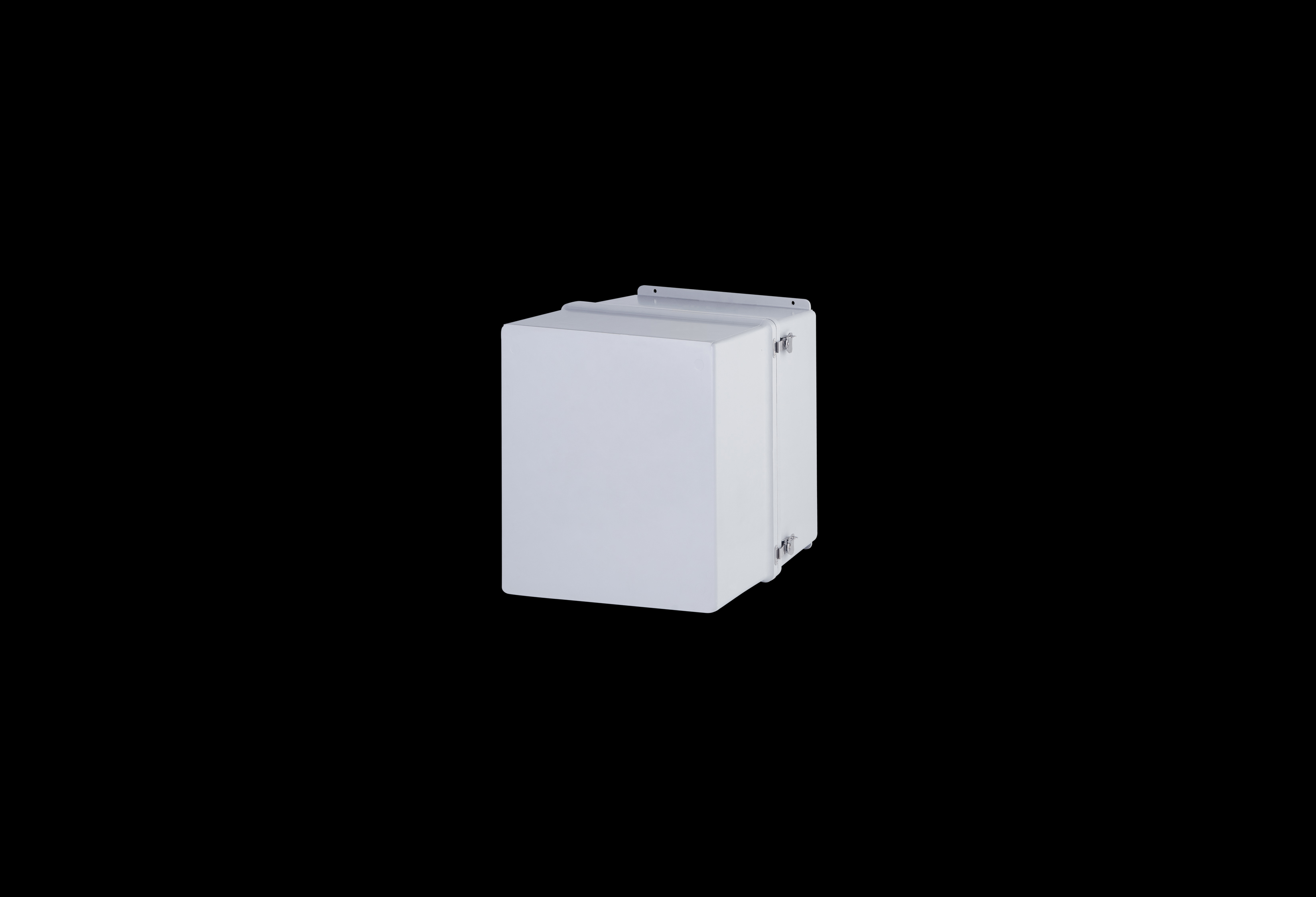 J181617SSH-QFL-Closed.jpg Fiberglass Enclosure 16 x 14 x 12 Inches Fatboy Series with Hinged, Latched Opaque Cover by Stahlin