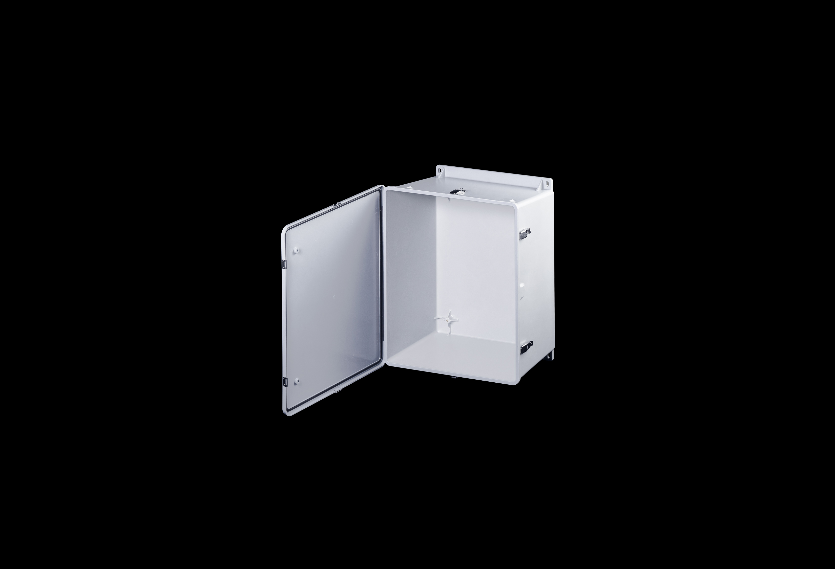 J2420HPL-QFL-Open.jpg Fiberglass Enclosure 24 x 20 x 10 Inches J Series with Hinged, Latched Opaque Cover by Stahlin