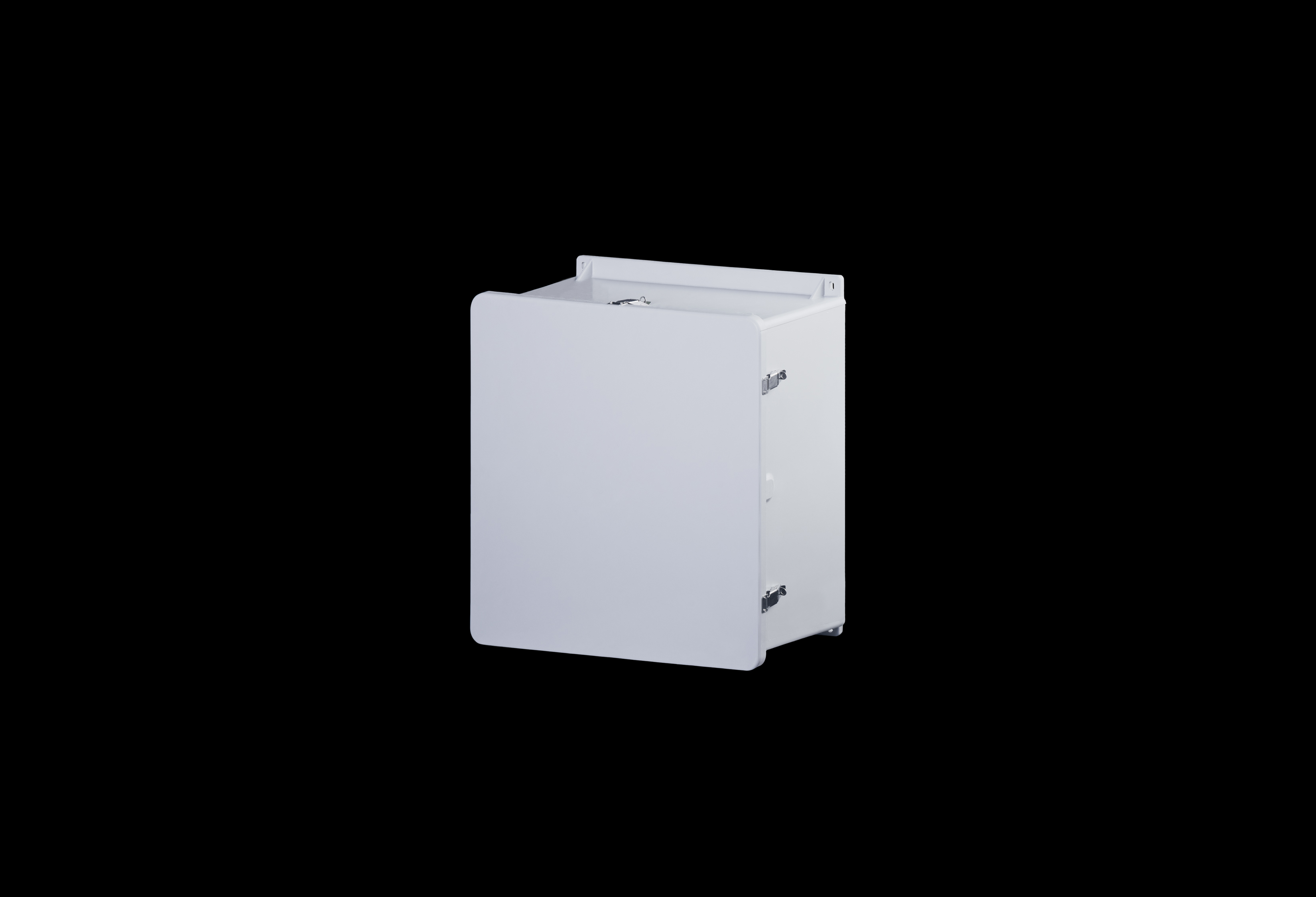 J2424HPL-QFL-Closed.jpg Fiberglass Enclosure 24 x 24 x 10 Inches J Series with Hinged, Latched Opaque Cover by Stahlin