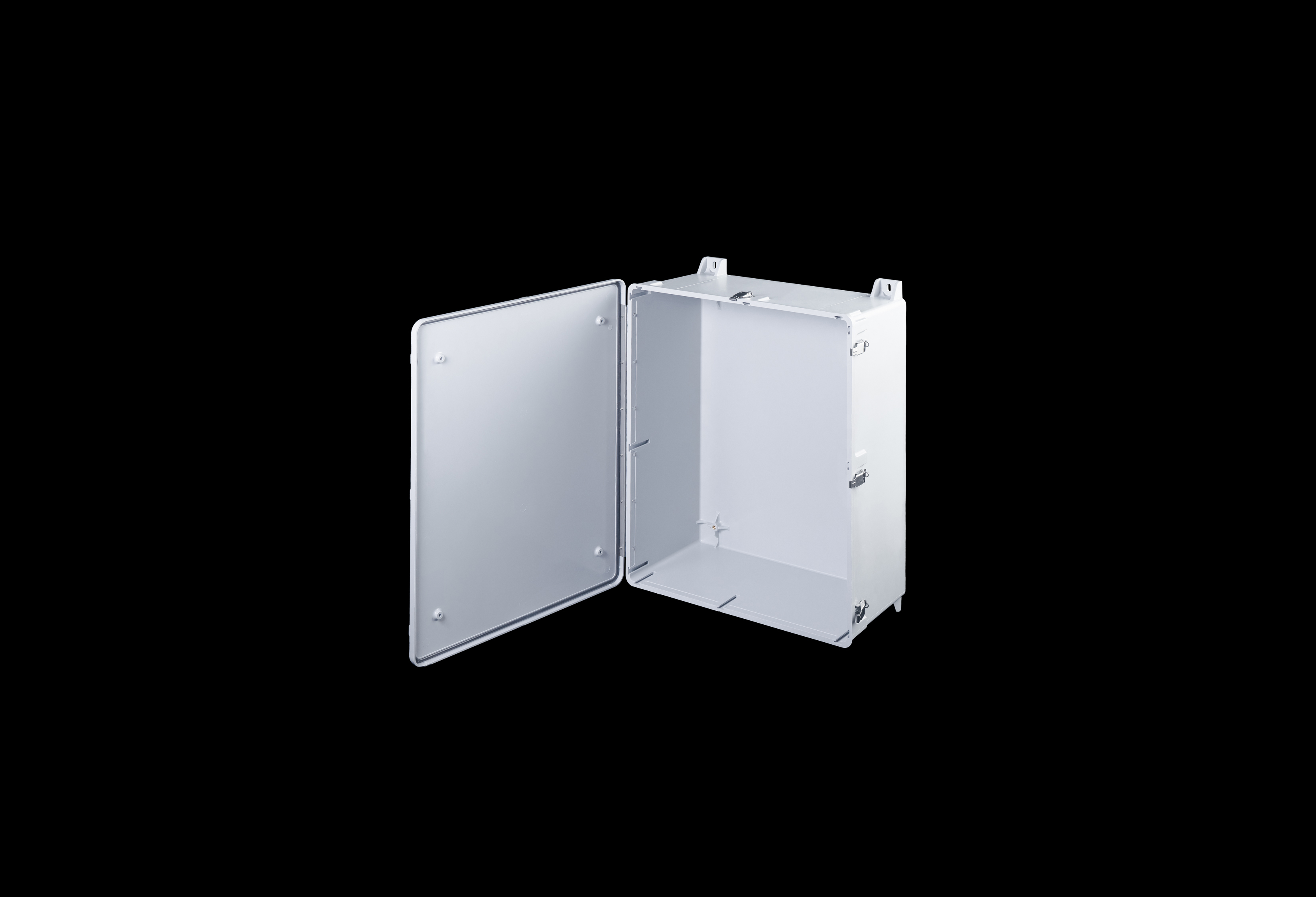 J3024HPL-QFL-Open.jpg Fiberglass Enclosure 30 x 24 x 10 Inches J Series with Hinged, Latched Opaque Cover by Stahlin