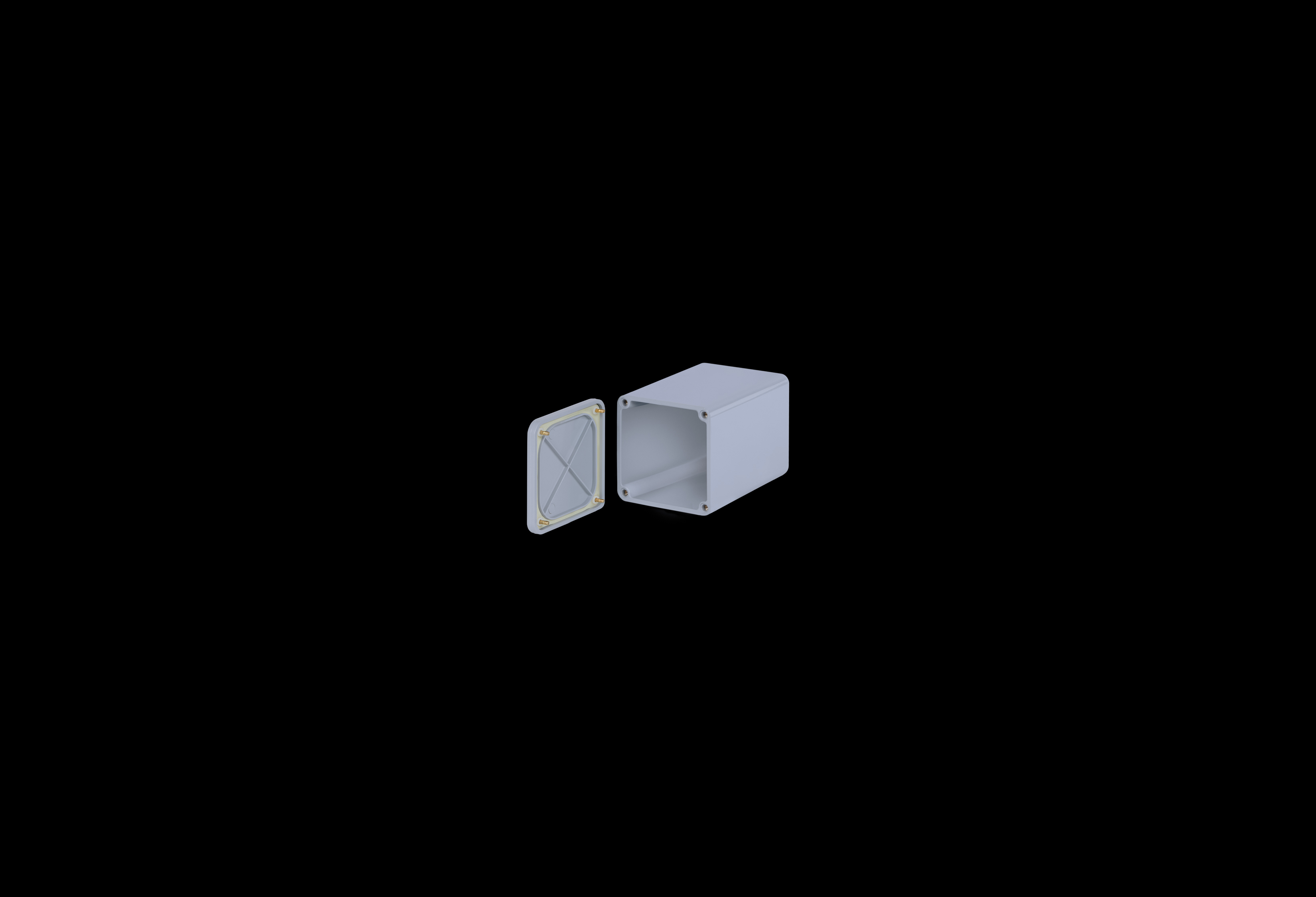 J446PVC-QFL-Open.jpg PVC Enclosure 4 x 4 x 6 Inches New Sentry Series with Opaque Lift Off Cover by Stahlin