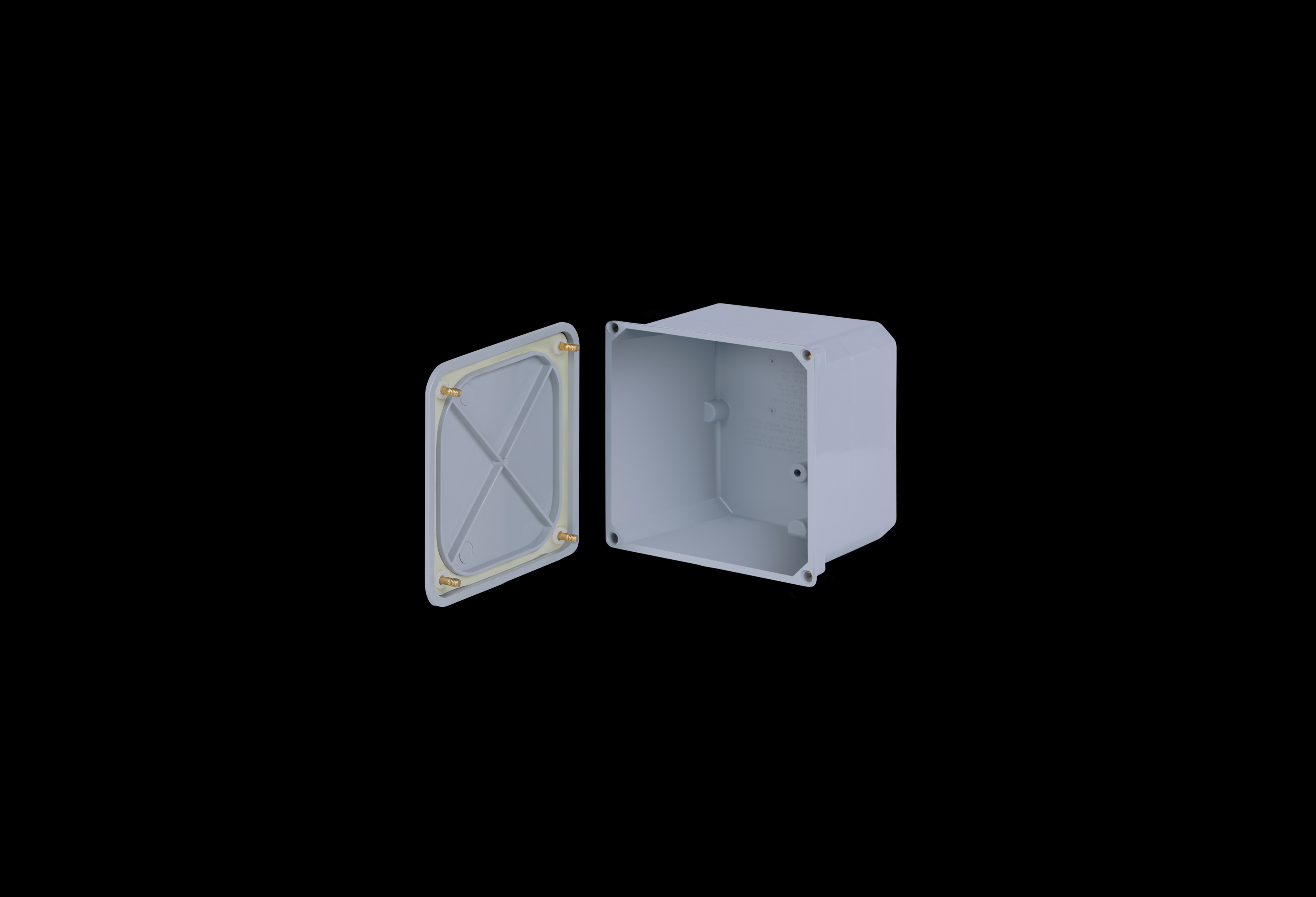 J887PVC-QFL-Open.jpg PVC Enclosure 8 x 8 x 4 Inches New Sentry Series with Opaque Lift Off Cover by Stahlin