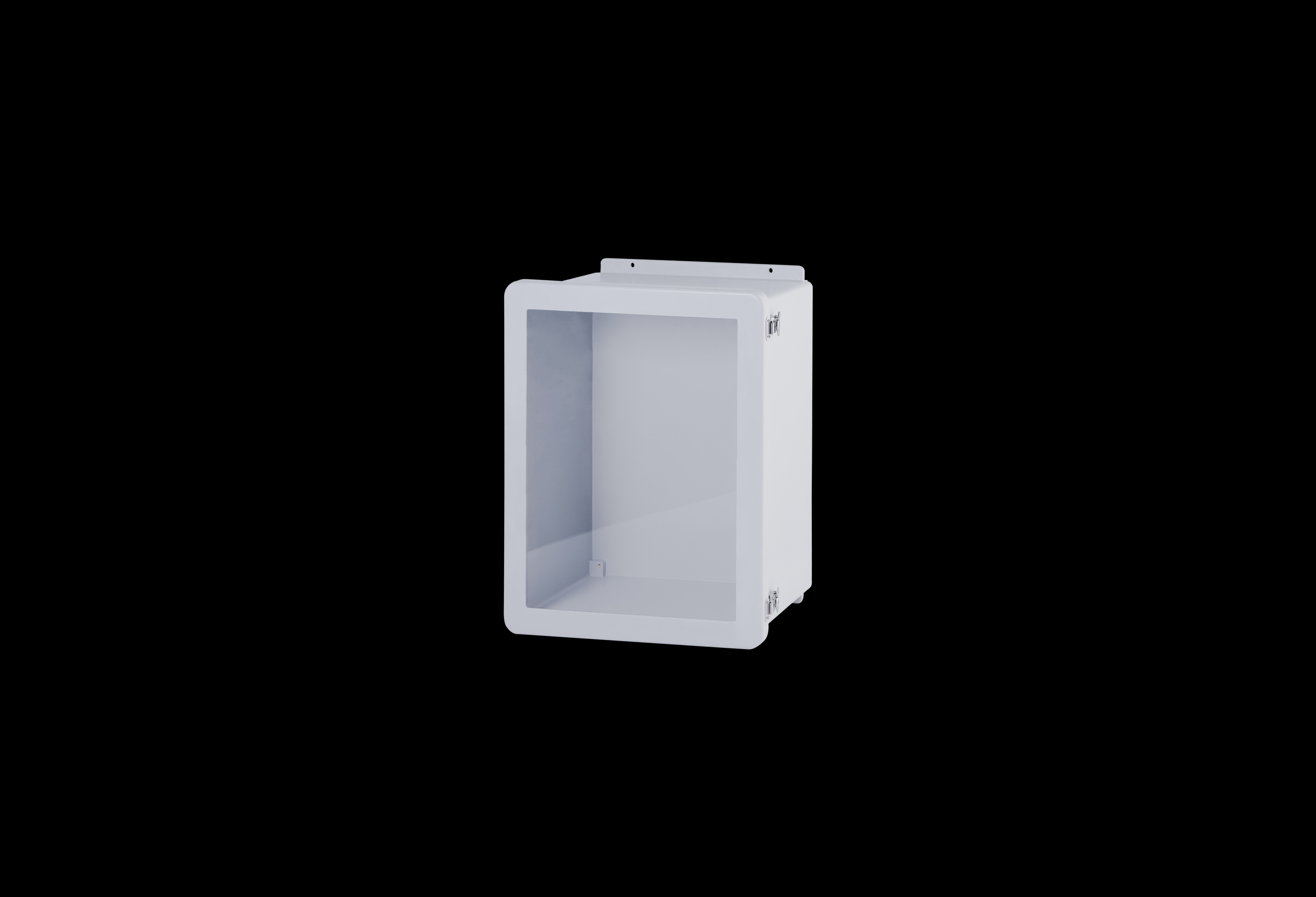 JW2016HLL-QFL-Closed.jpg Fiberglass Enclosure 18 x 16 x 8 Inches J Series with Window and Hinged, Twist Latch Opaque Cover by Stahlin