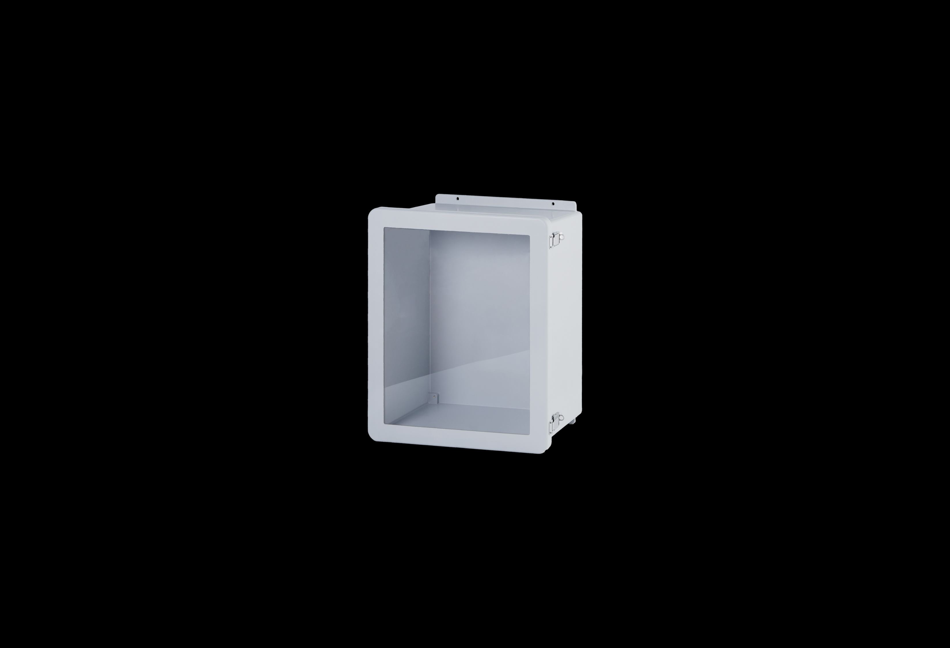 JW2016HPL-QFL-Closed.jpg Fiberglass Enclosure 18 x 16 x 8 Inches J Series with Window and Hinged, Latched Opaque Cover by Stahlin
