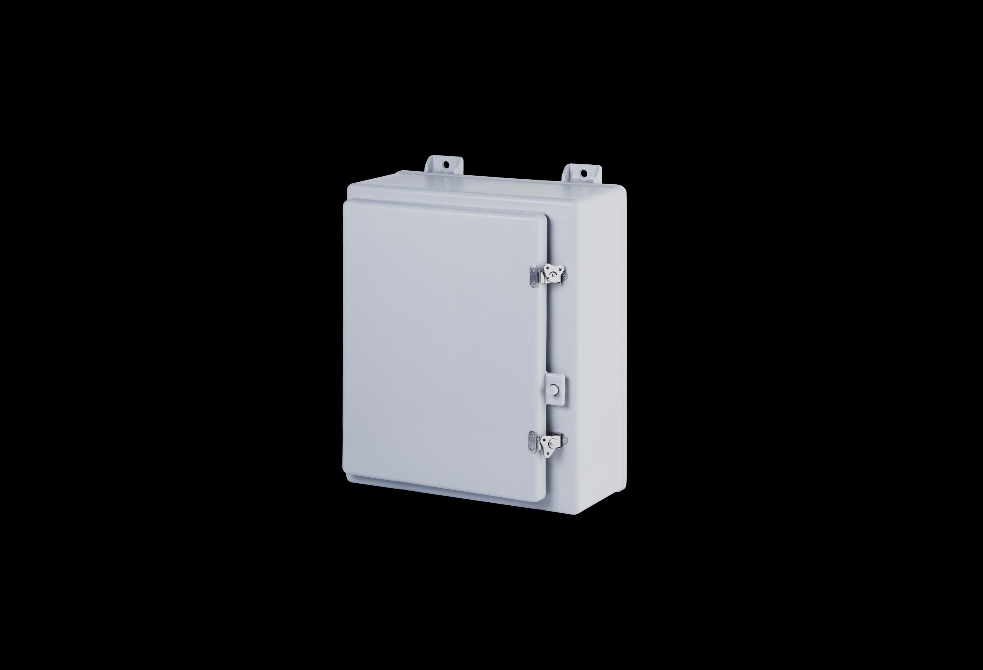 N20168HWT-QFL-Closed.jpg Fiberglass Enclosure 20 x 16 x 10 Inches N Series with Stainless Steel Hinged, Latched Opaque Cover by Stahlin