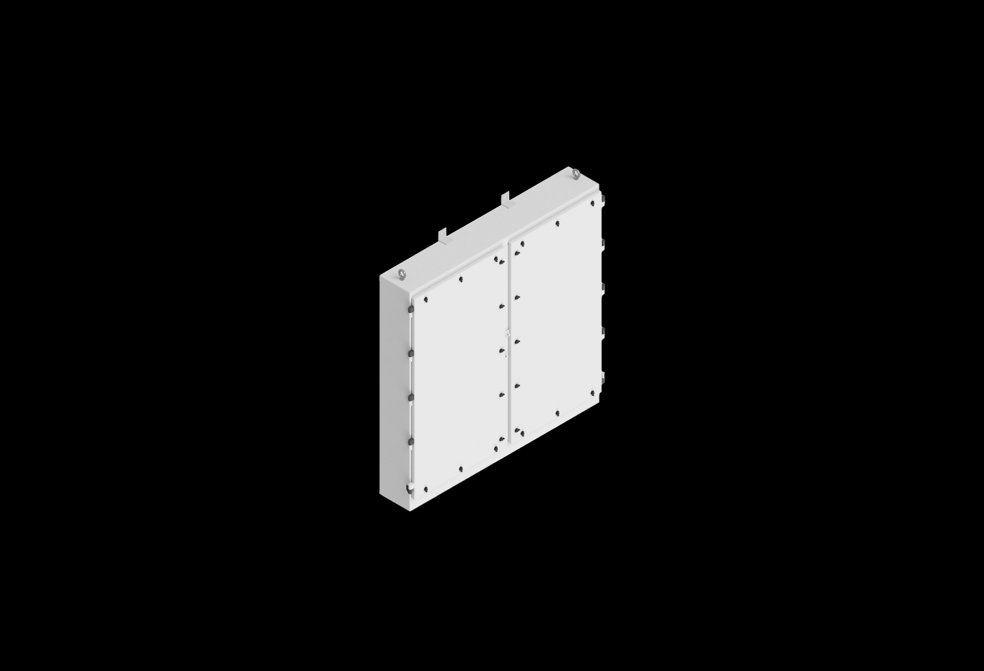 Fiberglass Enclosure 36 x 48 x 12 Inches N Series Double Door with Hinged, Through Door Latched Opaque Cover by Stahlin