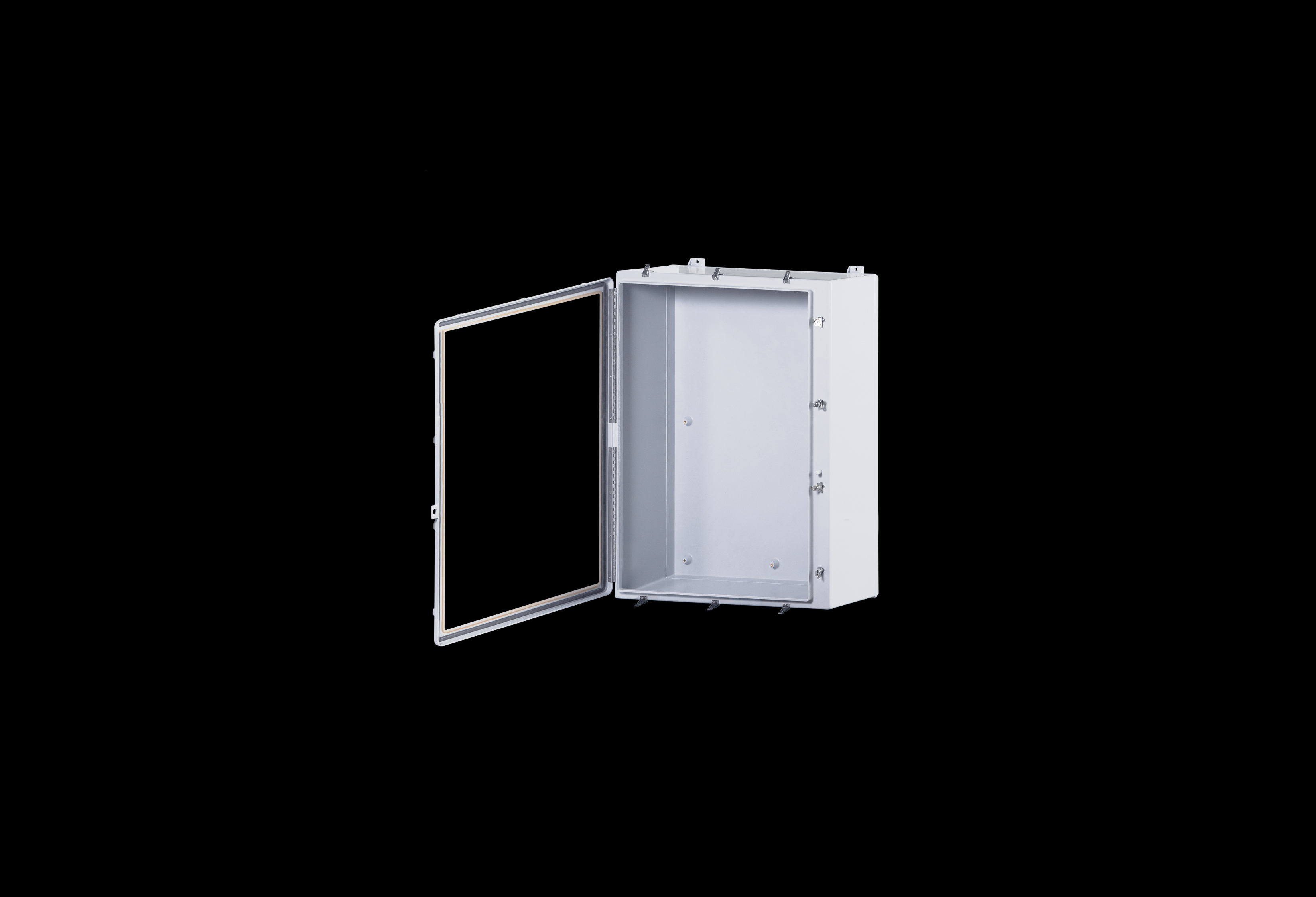 NW483612HWT-QFL-Open.jpg Fiberglass Enclosure 30 x 24 x 10 Inches N Series Large with Window and Stainless Steel Hinged, Latched Opaque Cover by Stahlin