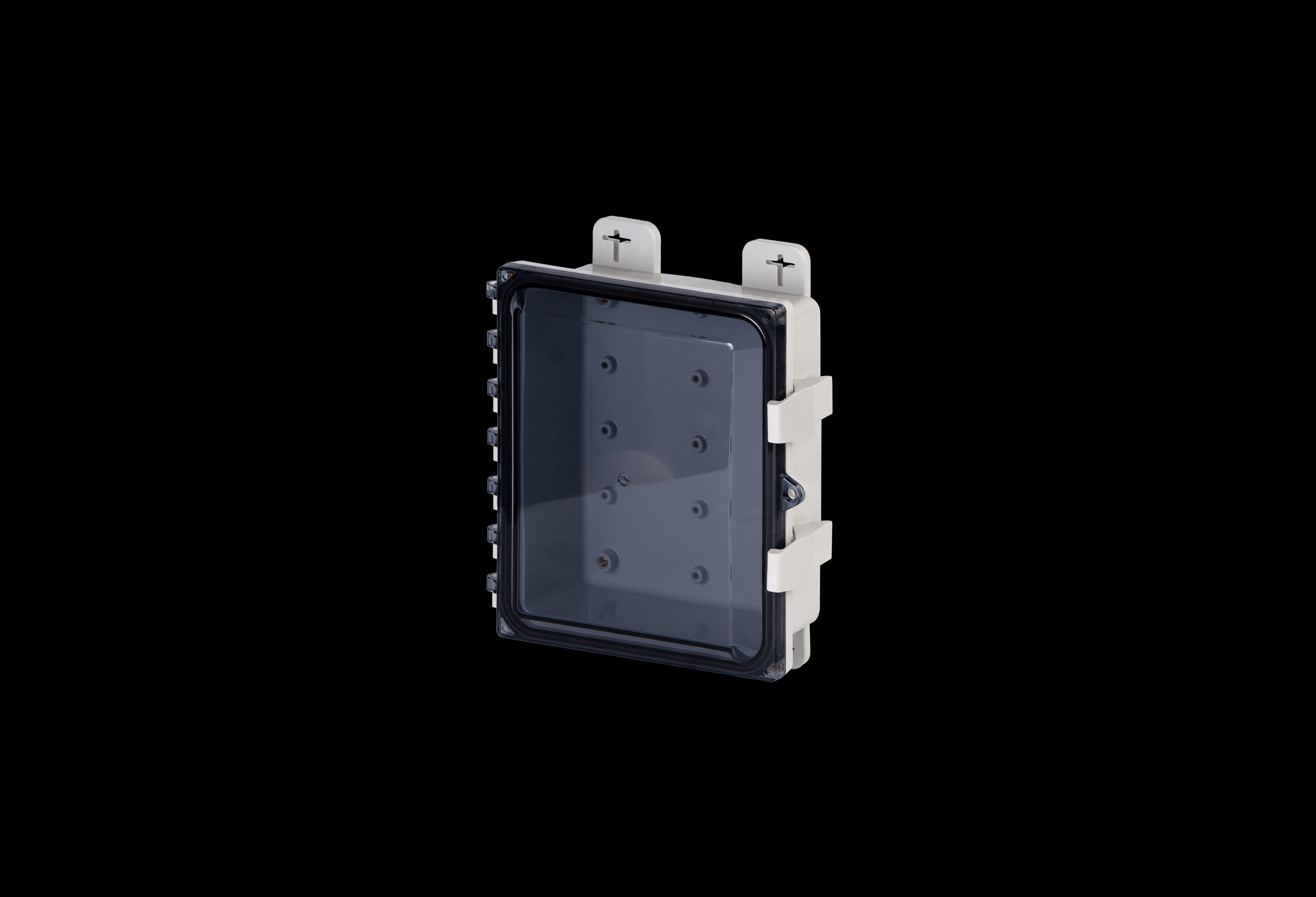 PC100803CC-QFL-Closed.jpg Polycarbonate Low Profile Enclosure 10 x 8 x 3 Inches PolySlim™ Series with Clear Cover by Stahlin
