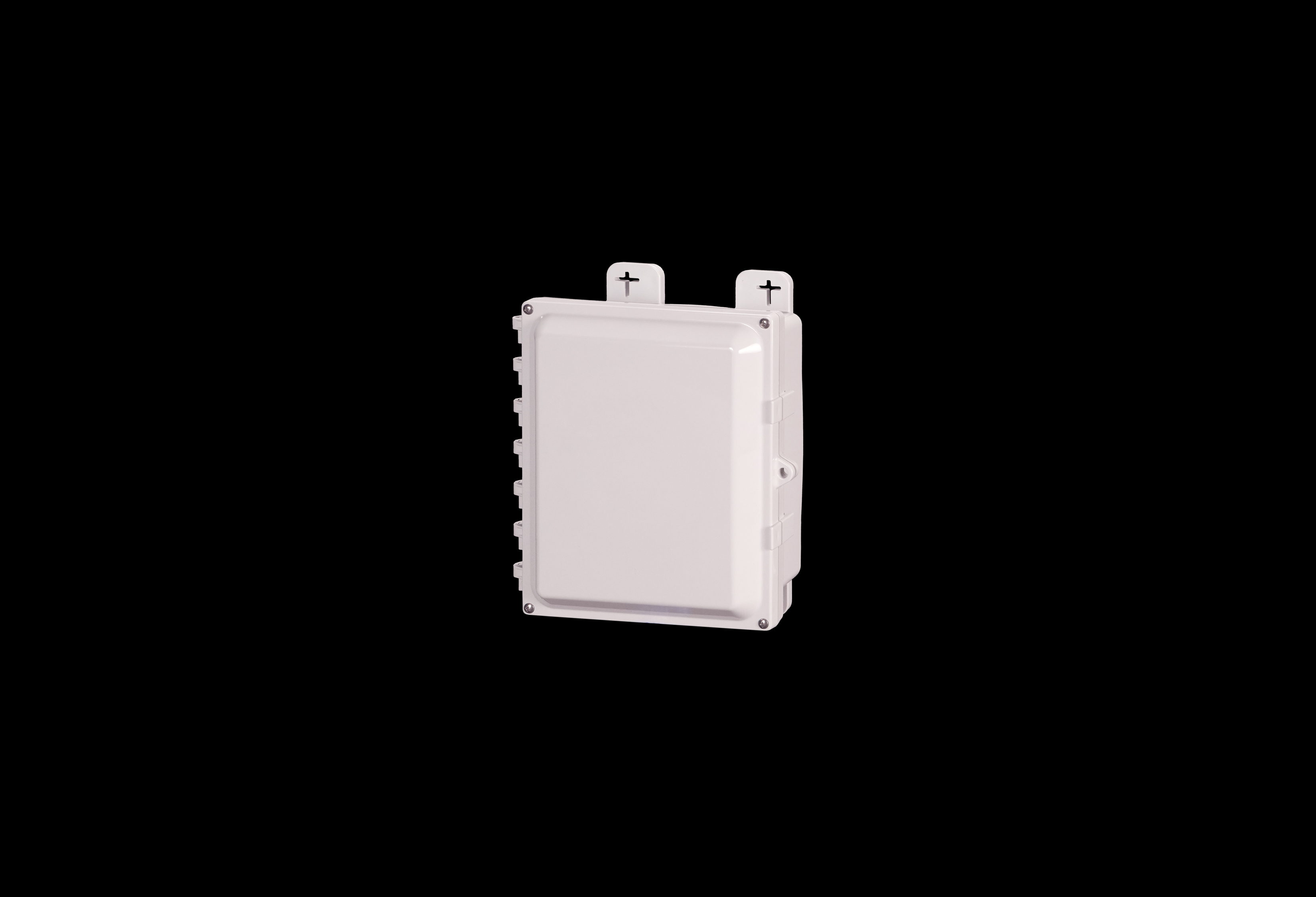 PC100803HW-QFL-Closed.jpg Polycarbonate Low Profile Enclosure 10 x 8 x 3 Inches PolySlim™ Series HW Opaque Screw Down Cover without Latches by Stahlin
