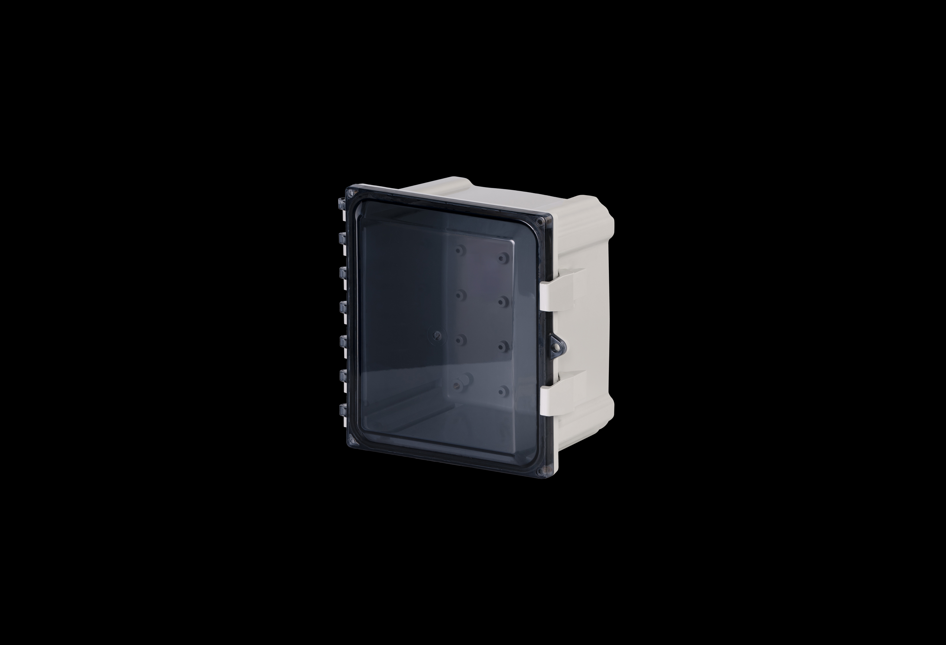 PC100806CC-QFL-Closed.jpg Polycarbonate Enclosure 10 x 8 x 6 Inches PolyStar Series with Hinged, Latched Clear Cover by Stahlin