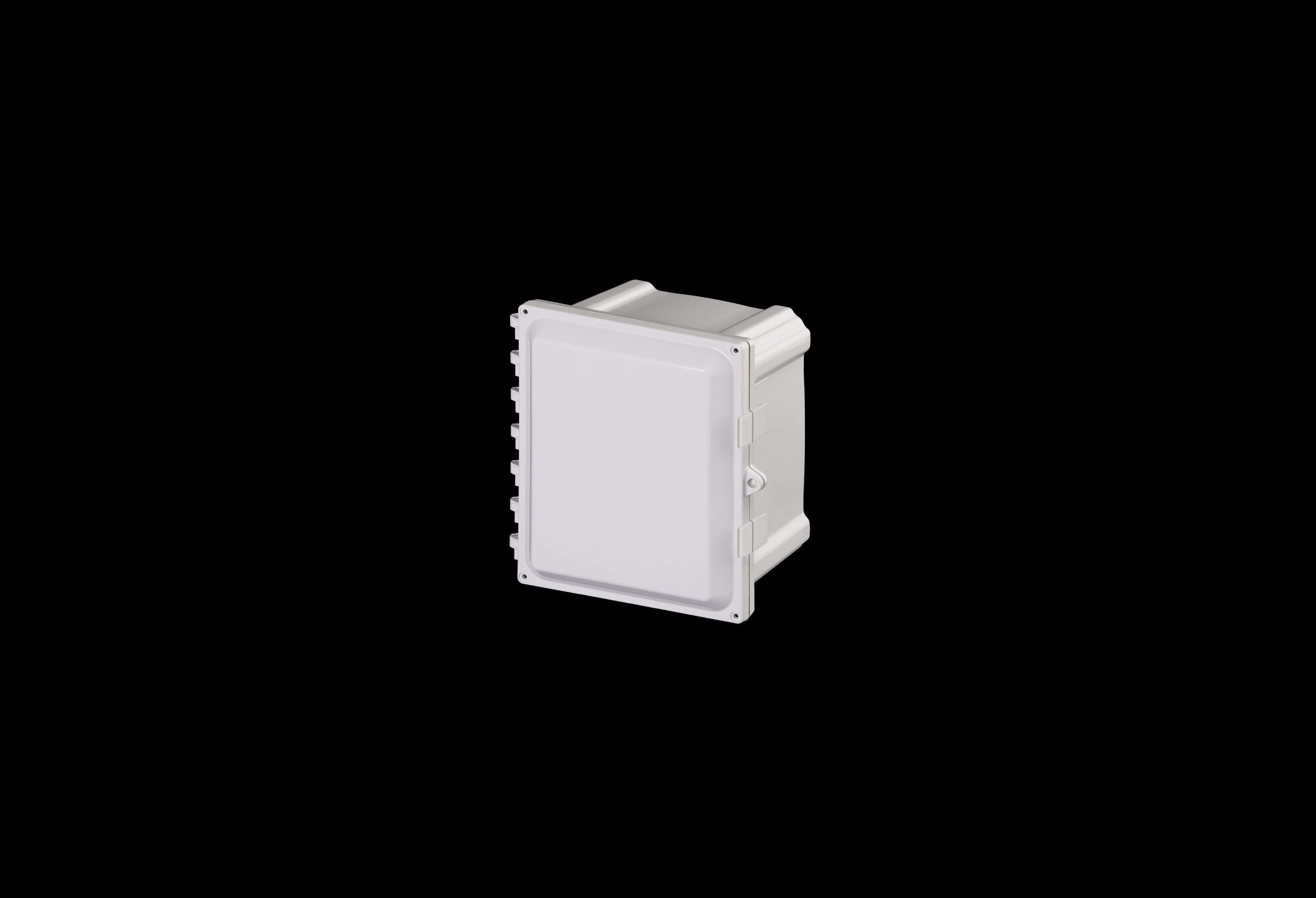 PC100806HW-QFL-Closed.jpg Polycarbonate Enclosure 10 x 8 x 6 Inches PolyStar Series HW Opaque Screw Down Cover without Latches by Stahlin