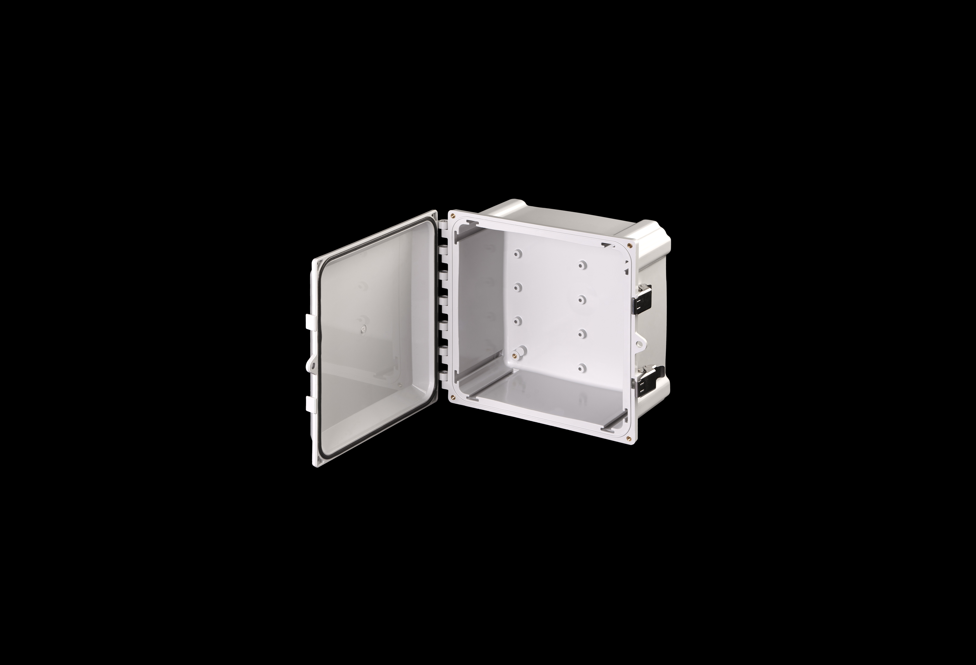 Polycarbonate Enclosure  10 x 10 x 6 Inches PolyStar Series with Hinged, Opaque Cover and Stainless Steel Latches  by Stahlin