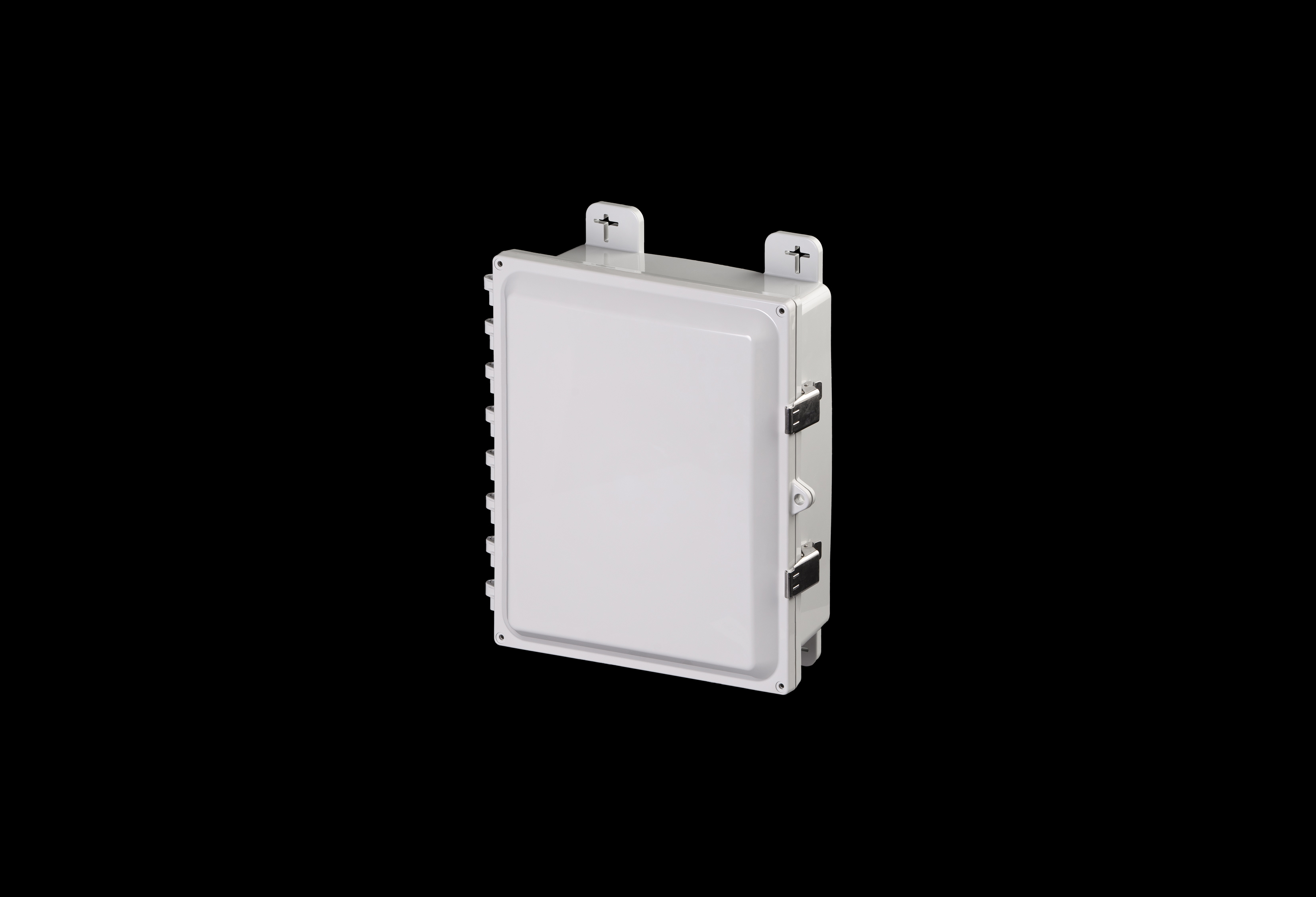 Polycarbonate Low Profile Enclosure 12 x 10 x 4 Inches  PolySlim™ Series with Opaque Cover and Stainless Steel Latches by Stahlin