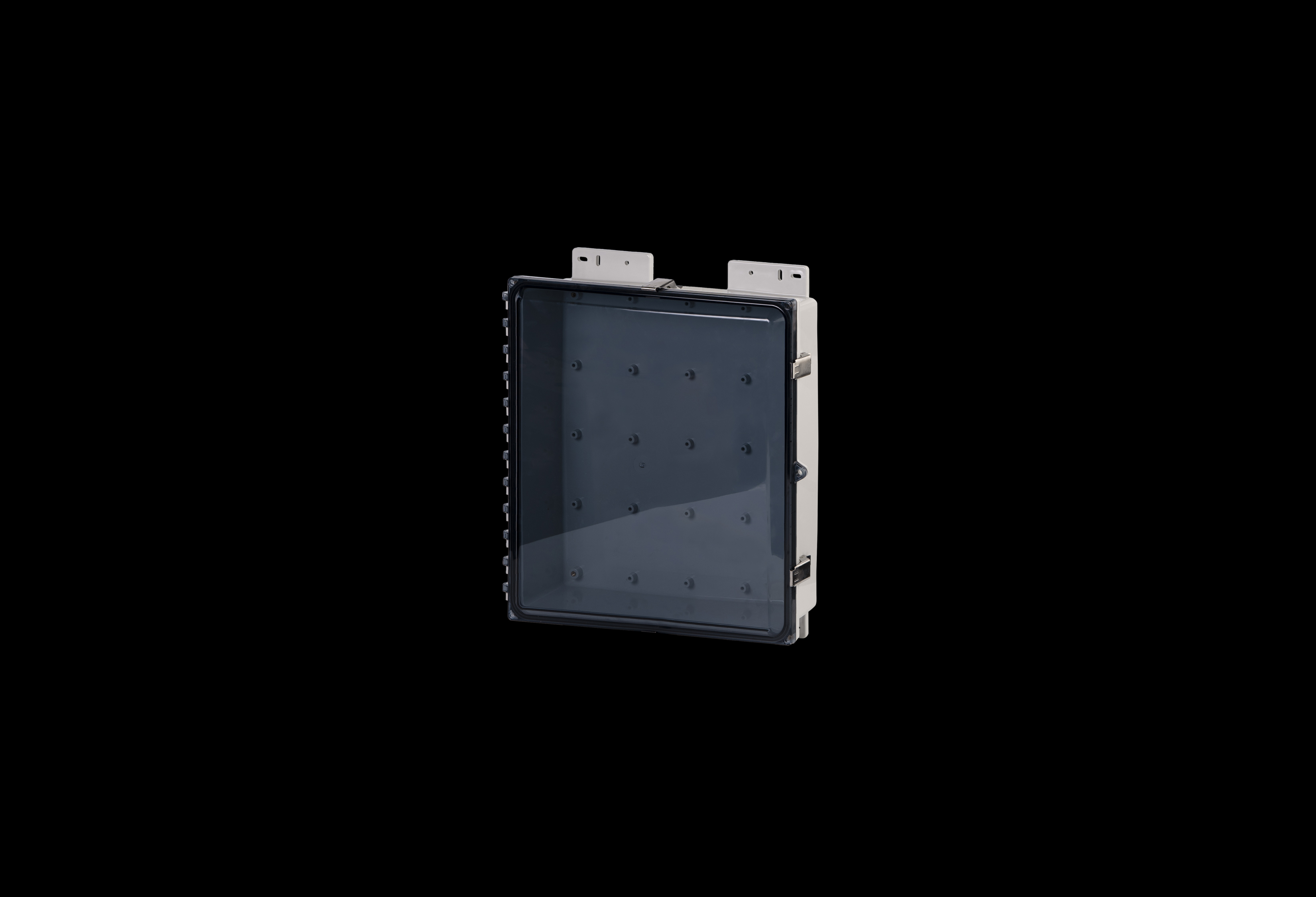 Polycarbonate Low Profile  Enclosure  18 x 16 x 4 Inches PolySlim™ Series with Clear Cover and Stainless Steel Latches  by Stahlin