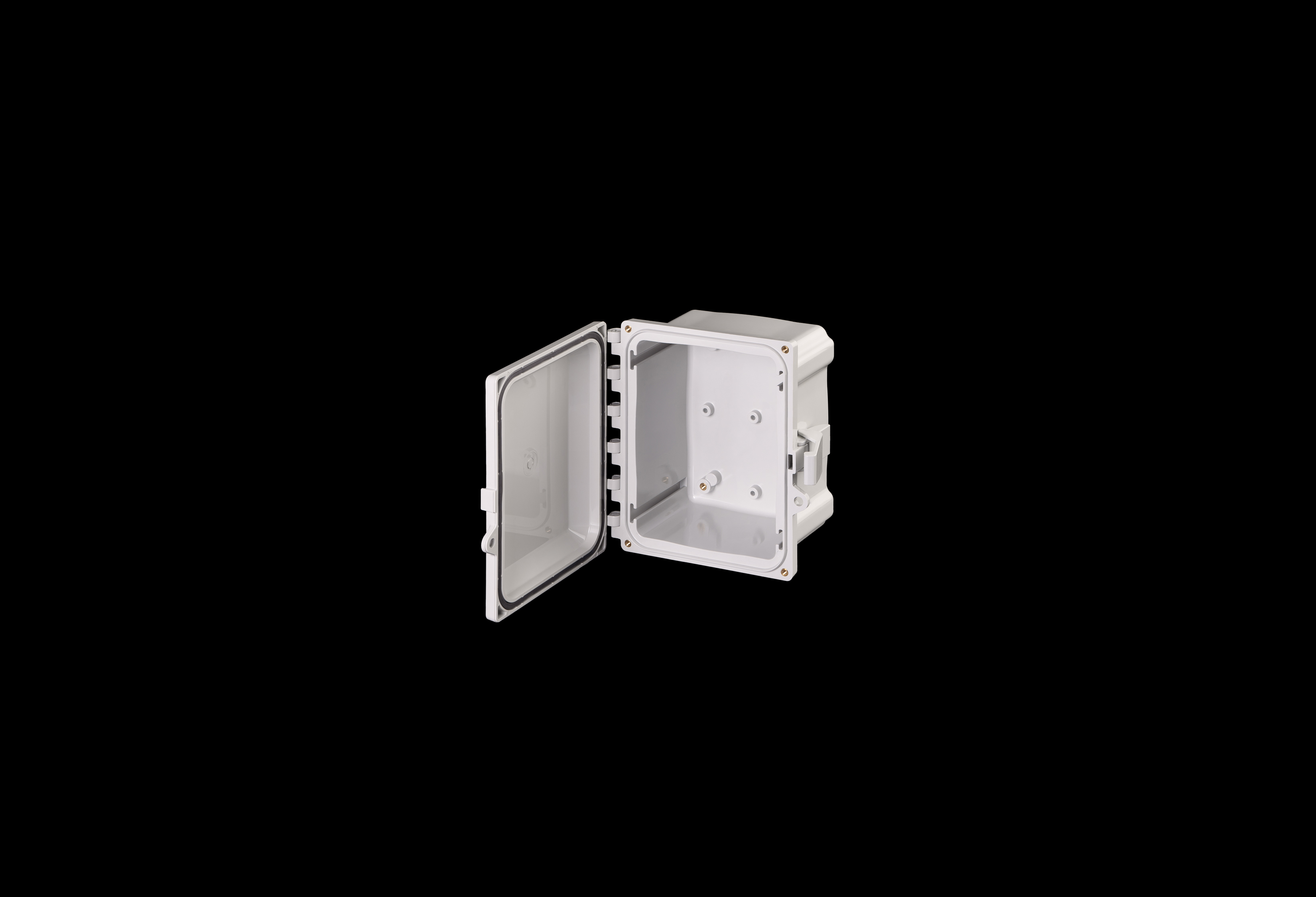 PC806-QFL-Open.jpg Polycarbonate Enclosure 8 x 6 x 4 Inches PolyStar Series with Opaque Cover by Stahlin