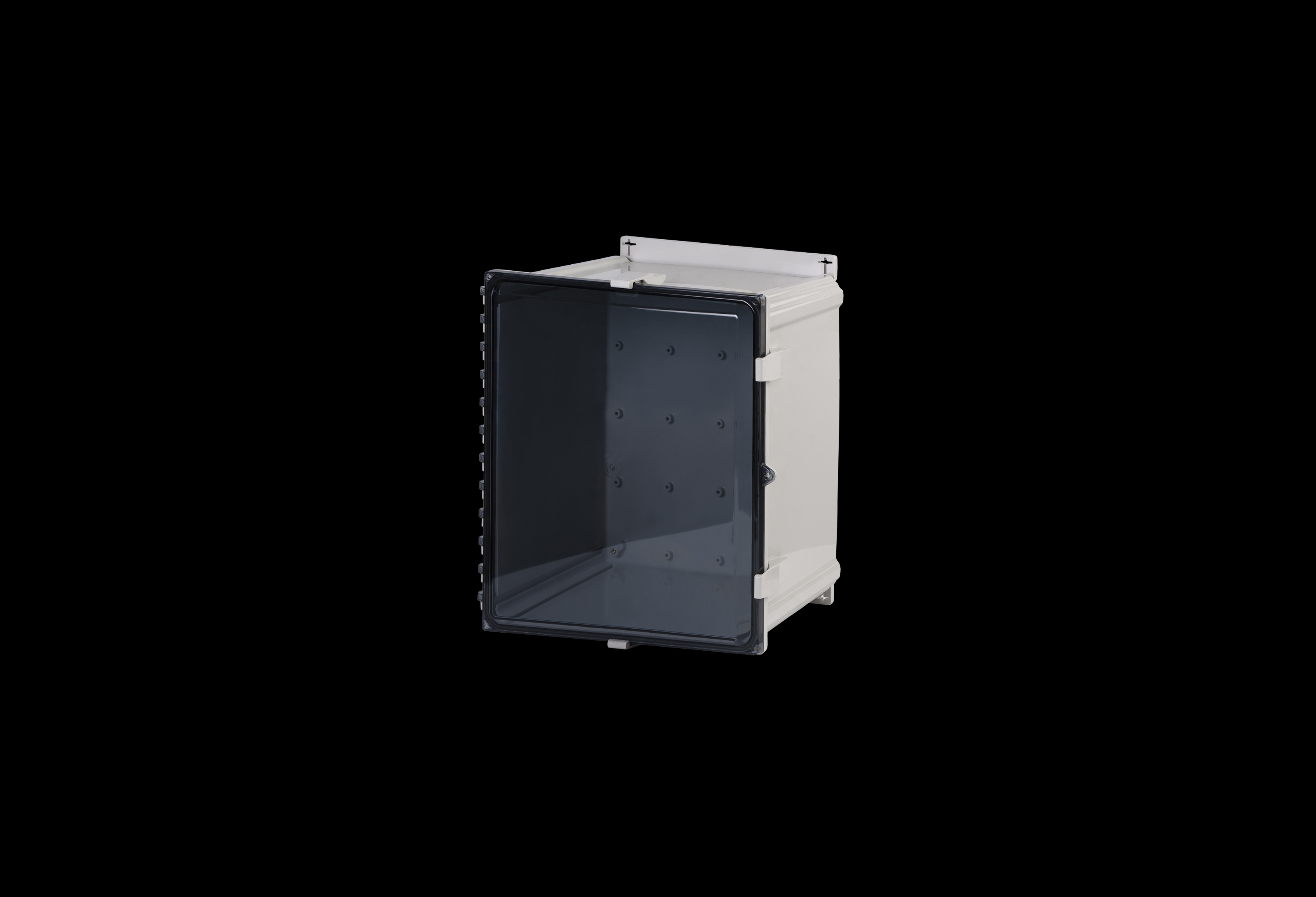 PCF1816CC-QFL-Closed.jpg Polycarbonate Enclosure 18 x 16 x 10 Inches PolyStar Series with Clear Cover and Flange Kit by Stahlin