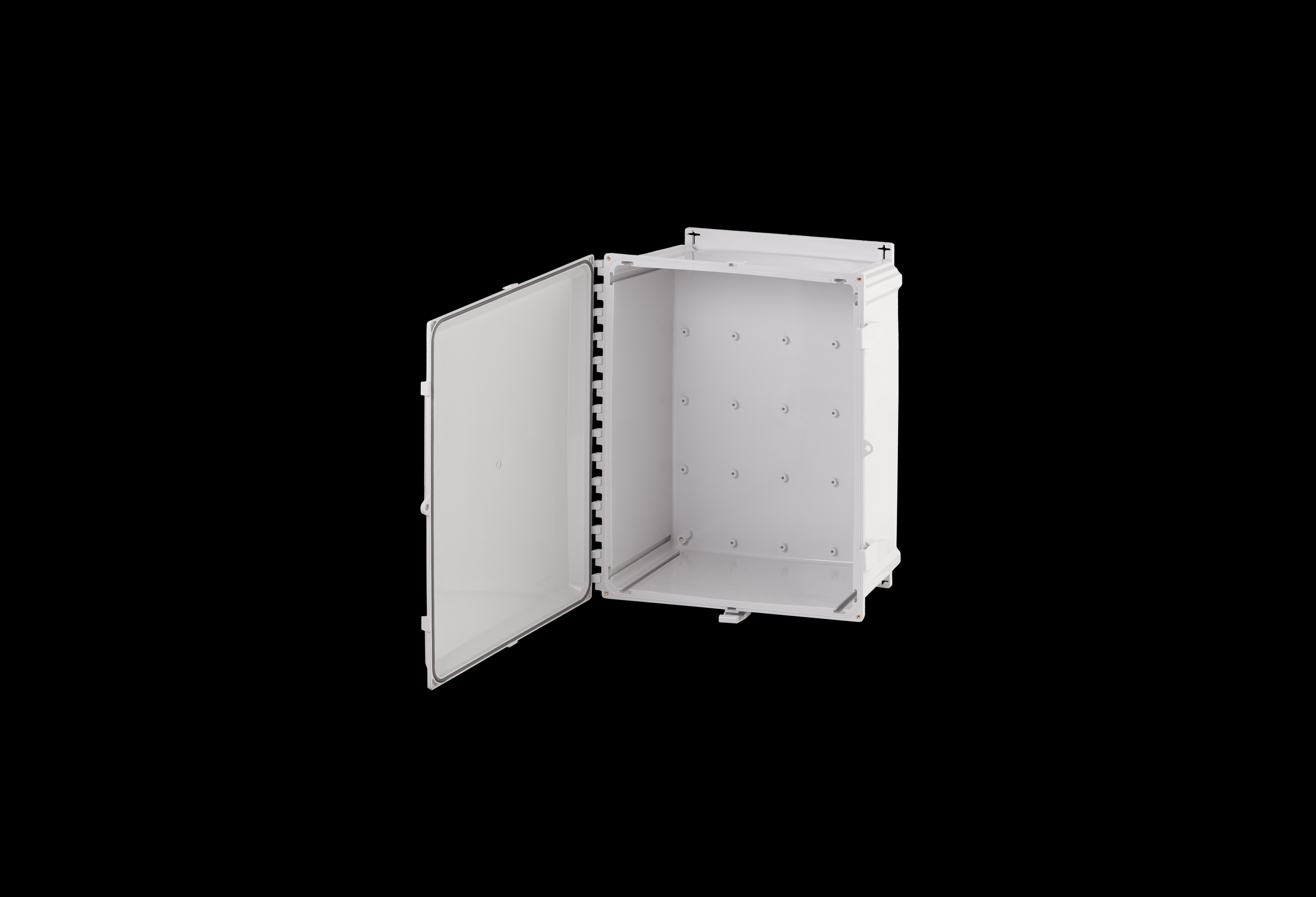 PCF2016-QFL-Open.jpg Polycarbonate Enclosure 20 x 16 x 8 Inches PolyStar Series with Opaque Cover and Flange Kit by Stahlin
