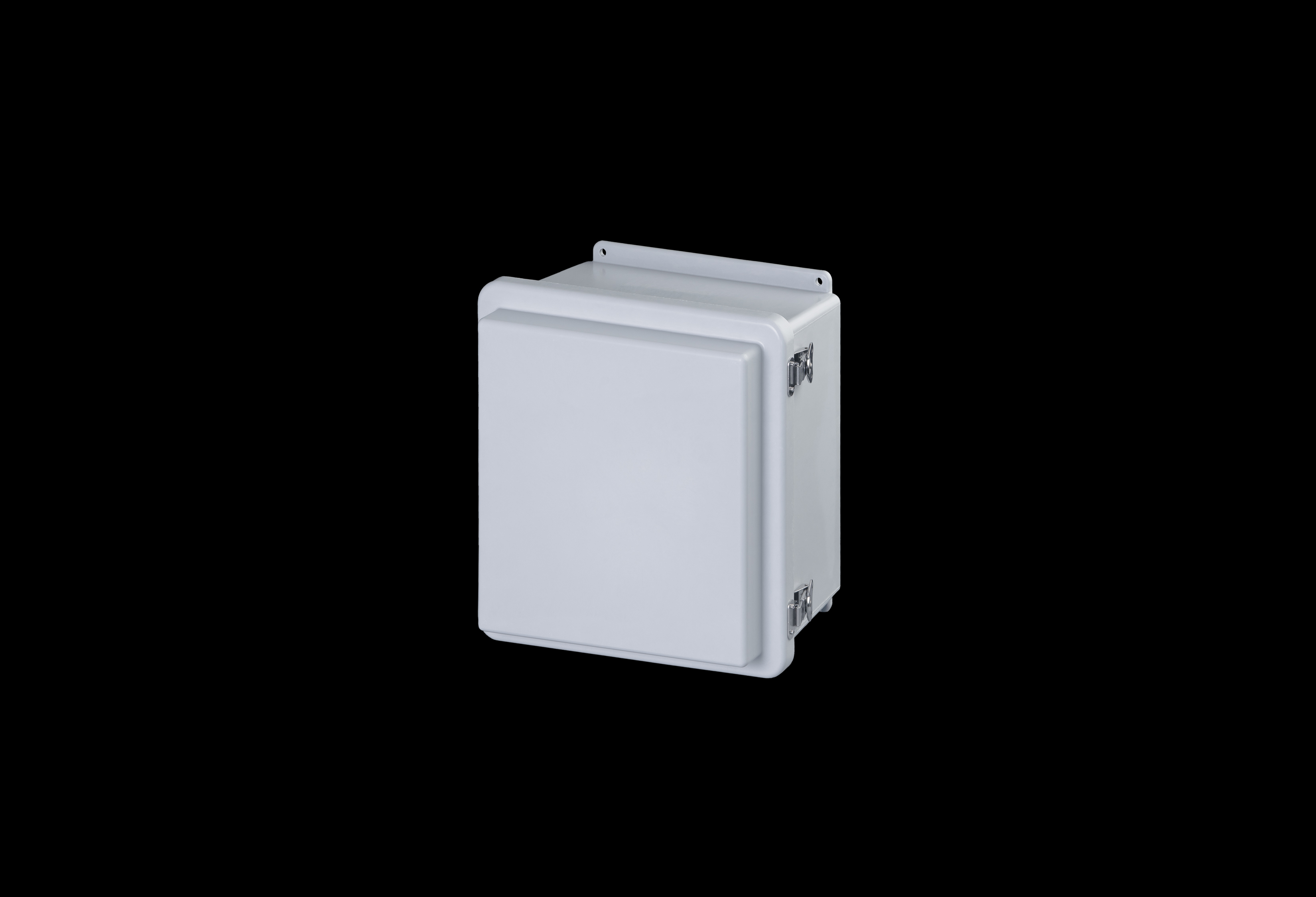 RJ1212HLL-QFL-Closed.jpg Fiberglass Enclosure 12 x 12 x 8 Inches J Series Raised Cover with Hinged, Twist Latch Opaque Cover by Stahlin