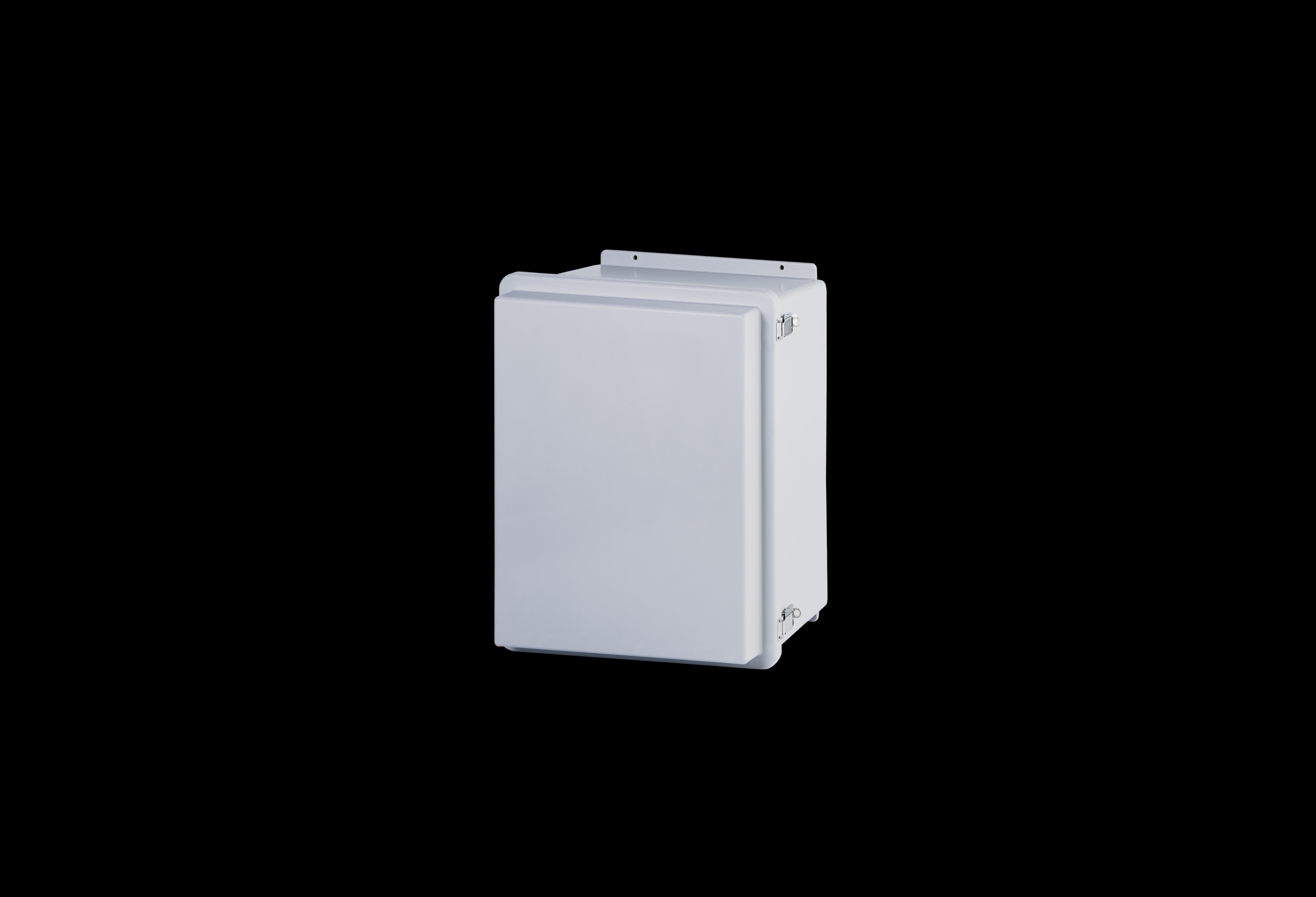 RJ2016HPL-QFL-Closed.jpg Fiberglass Enclosure 18 x 16 x 10 Inches J Series Raised Cover with Hinged, Latched Opaque Cover by Stahlin