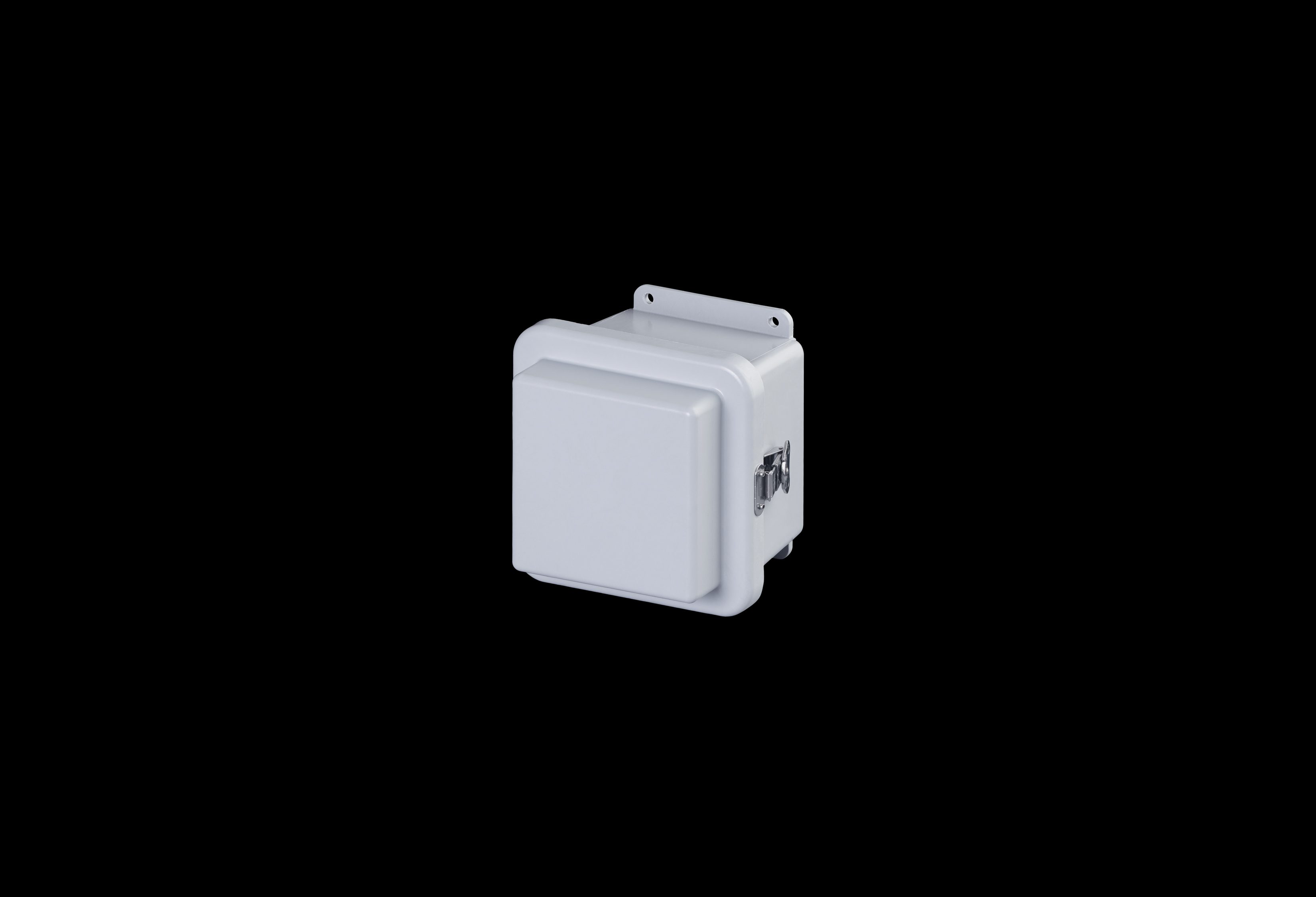 RJ606HLL-QFL-Closed.jpg Fiberglass Enclosure 6 x 6 x 6 Inches J Series Raised Cover with Hinged, Twist Latch Opaque Cover by Stahlin