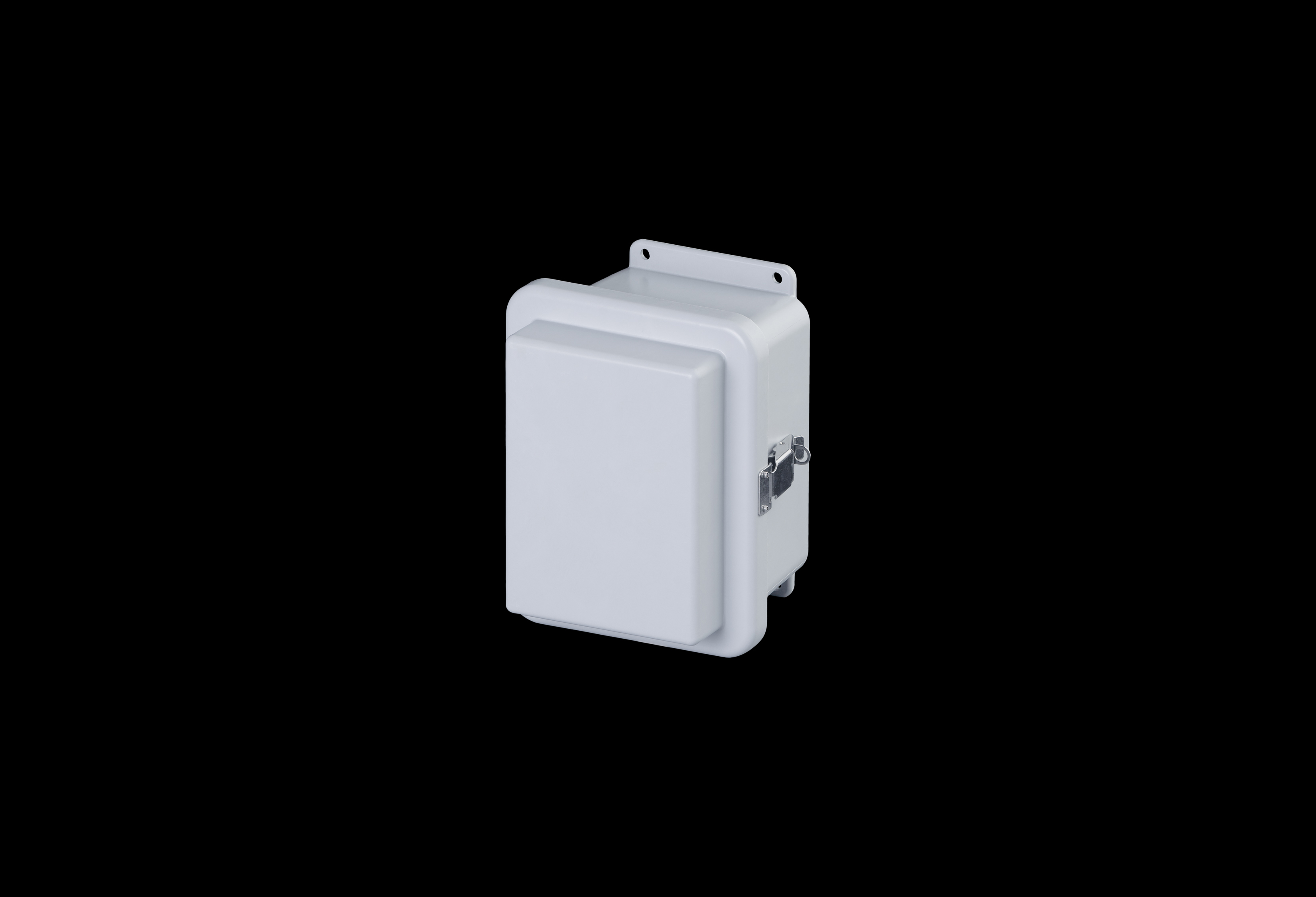 RJ806HPL-QFL-Closed.jpg Fiberglass Enclosure 6 x 4 x 6 Inches J Series Raised Cover with Hinged, Latched Opaque Cover by Stahlin