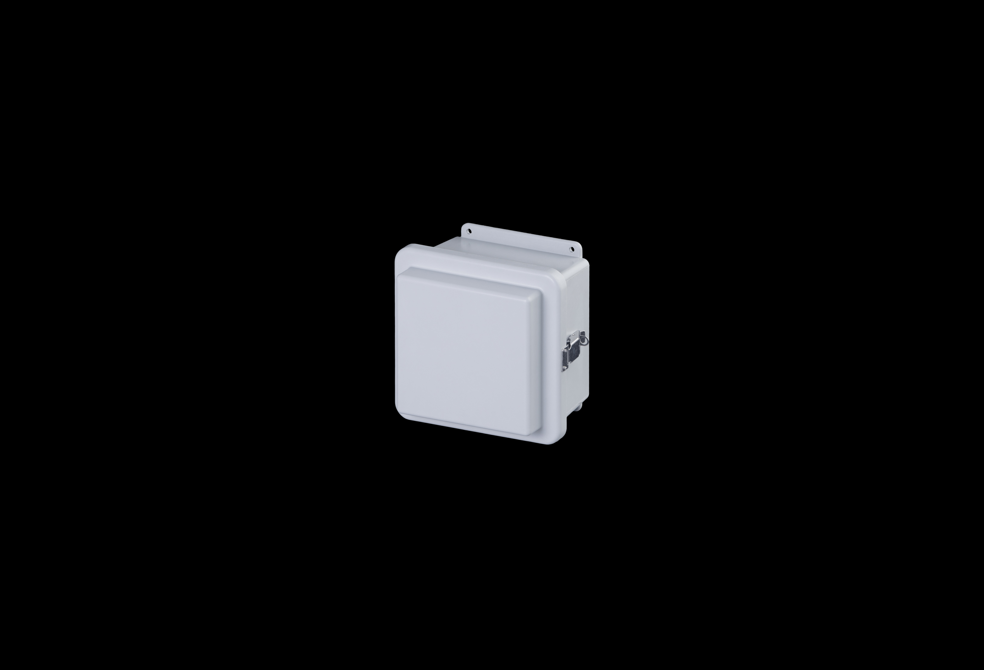 RJ808HPL-QFL-Closed.jpg Fiberglass Enclosure 8 x 8 x 6 Inches J Series Raised Cover with Hinged, Latched Opaque Cover by Stahlin