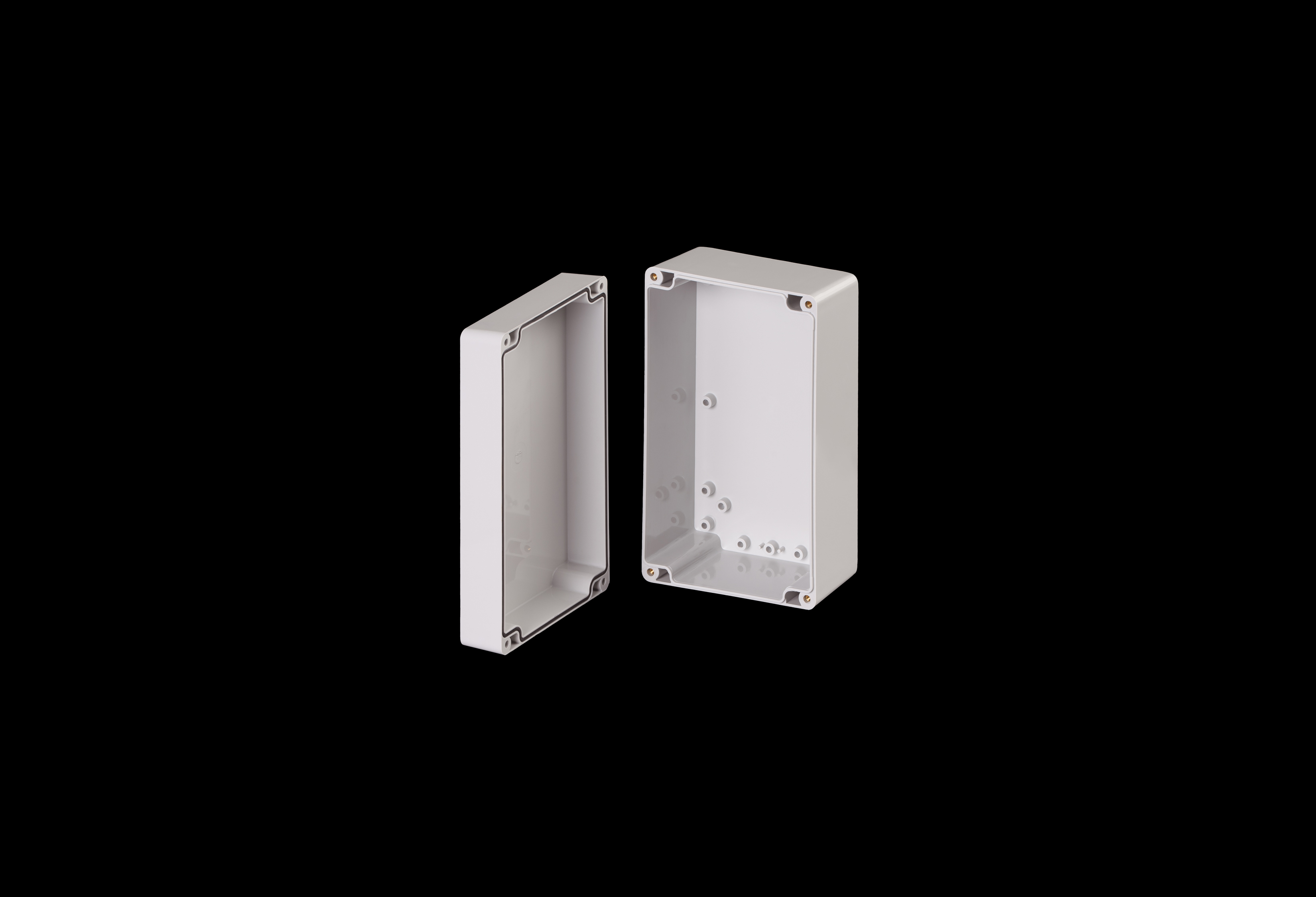ST201290W-QFL-Open.jpg Polycarbonate Enclosure Small 8 x 5 x 3 Inches Starke Series with Opaque Lift Off Cover by Stahlin