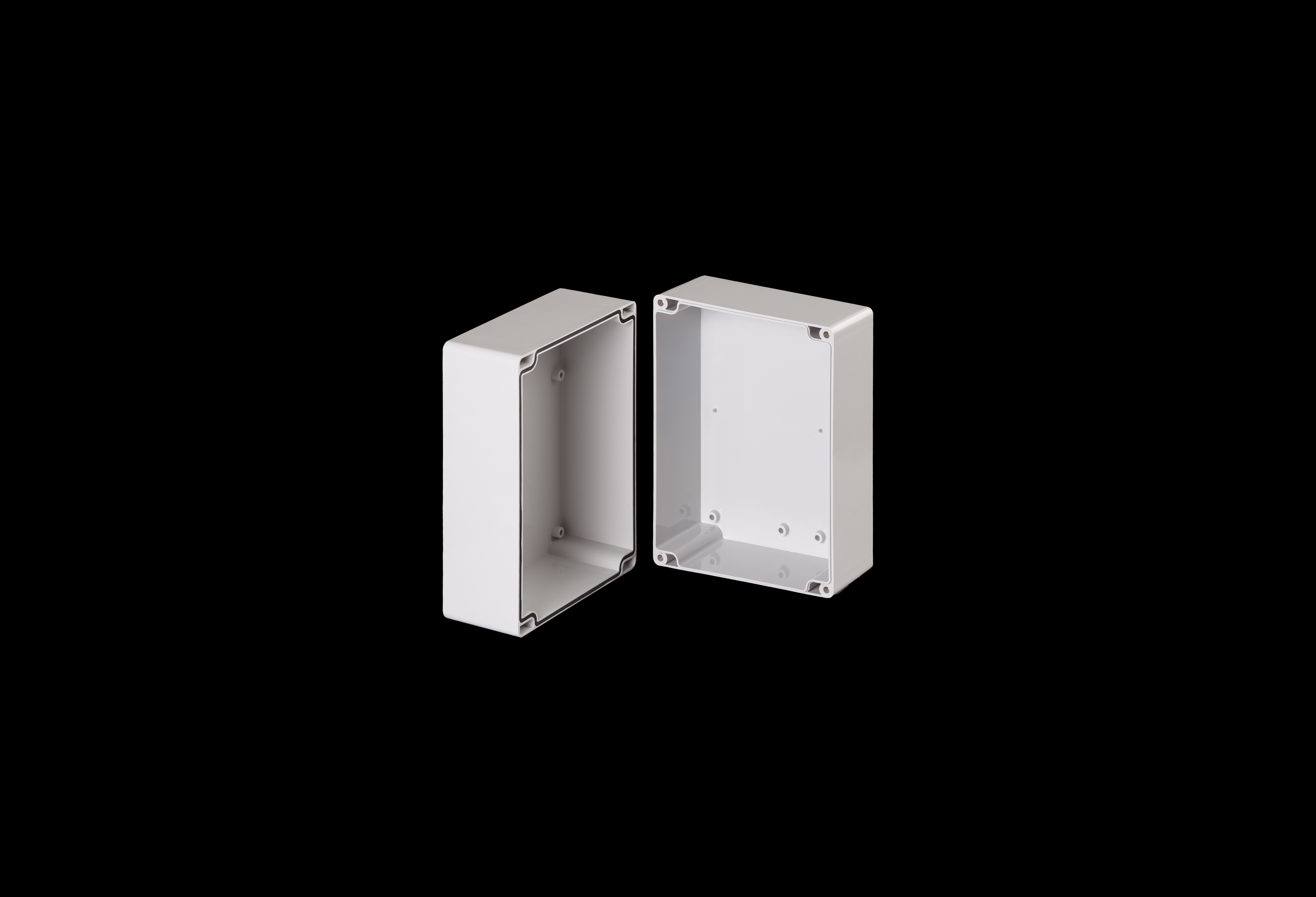 ST201513W-QFL-Open.jpg Polycarbonate Enclosure Small 8 x 6 x 4 Inches Starke Series with Opaque Lift Off Cover by Stahlin
