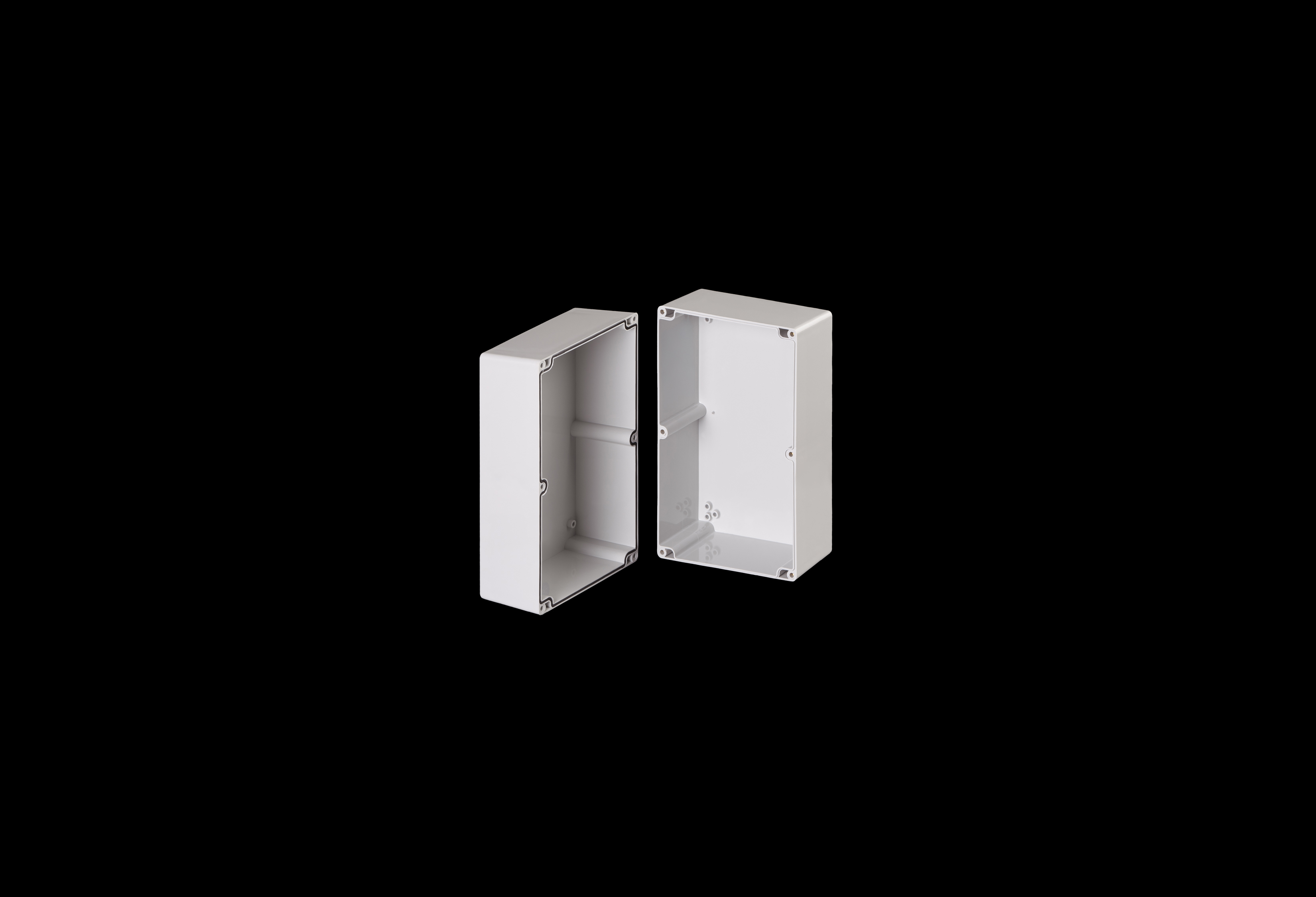 ST251615W-QFL-Open.jpg Polycarbonate Enclosure Small 10 x 6 x 5 Inches Starke Series with Opaque Lift Off Cover by Stahlin