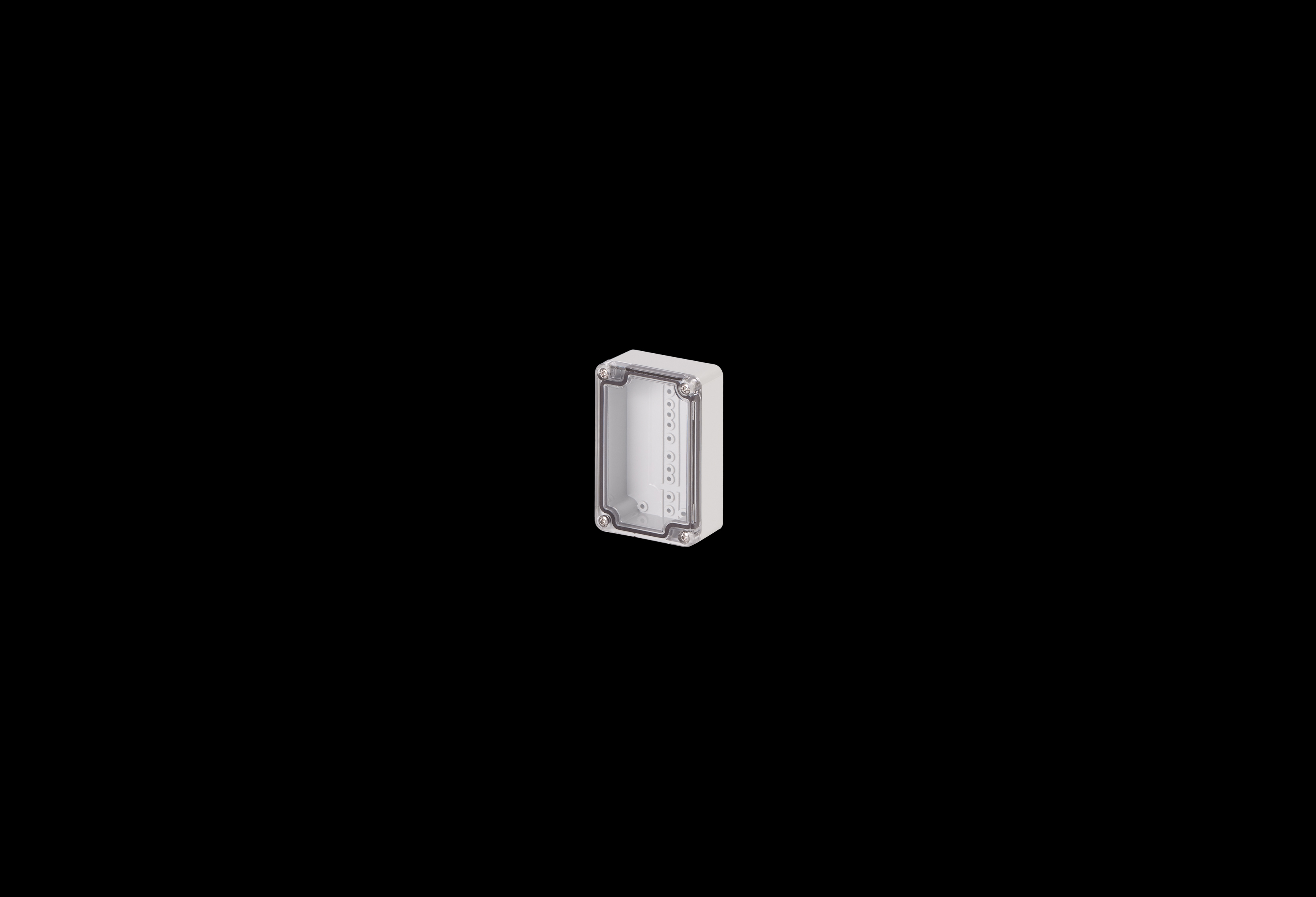 STCC090603W-QFL-Closed.jpg Polycarbonate Enclosure Small 3 x 2 x 2 Inches Starke Series with Clear Lift Off Cover by Stahlin