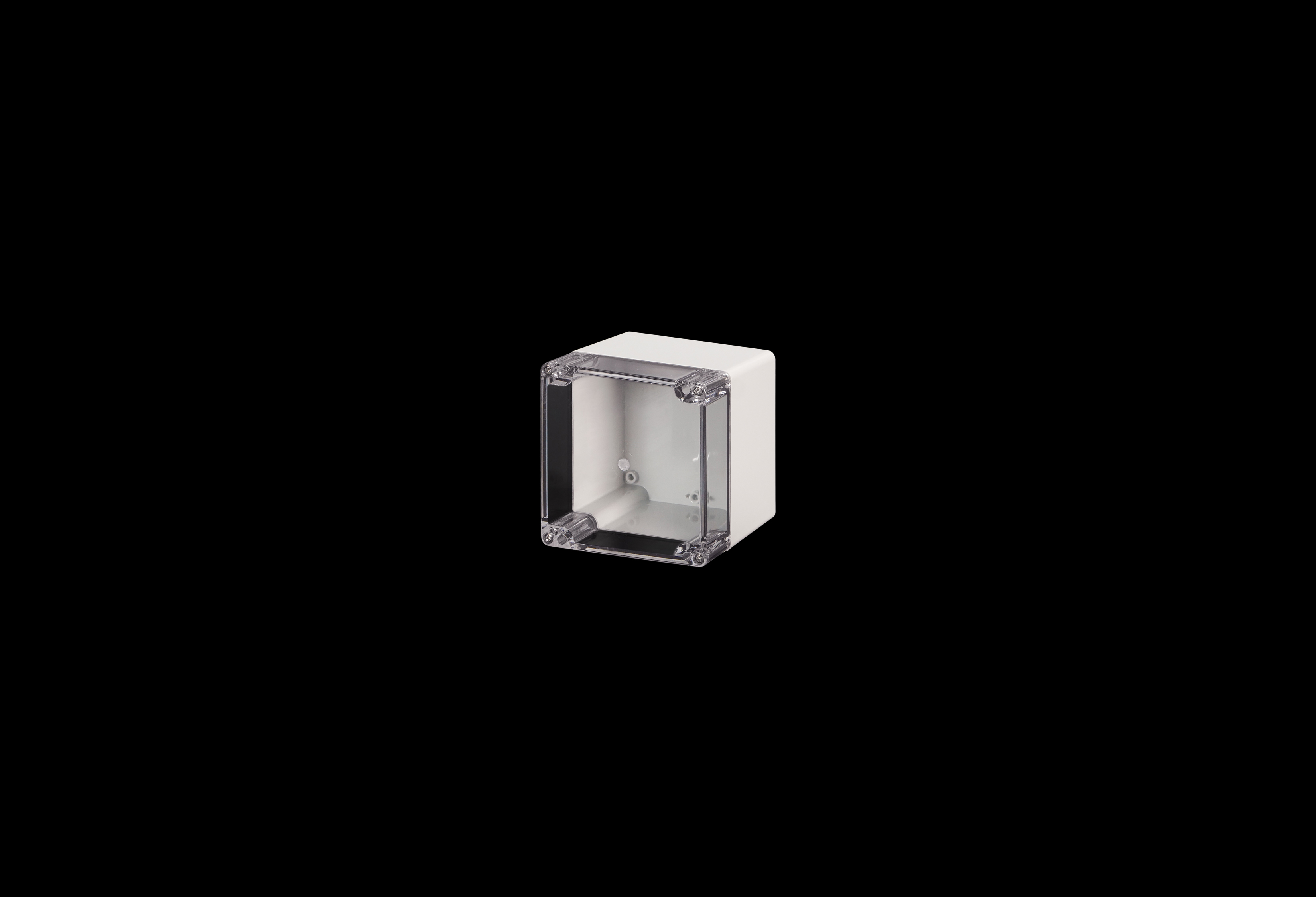 STCC121211W-QFL-Closed.jpg Polycarbonate Enclosure Small 5 x 5 x 4 Inches Starke Series with Clear Lift Off Cover by Stahlin