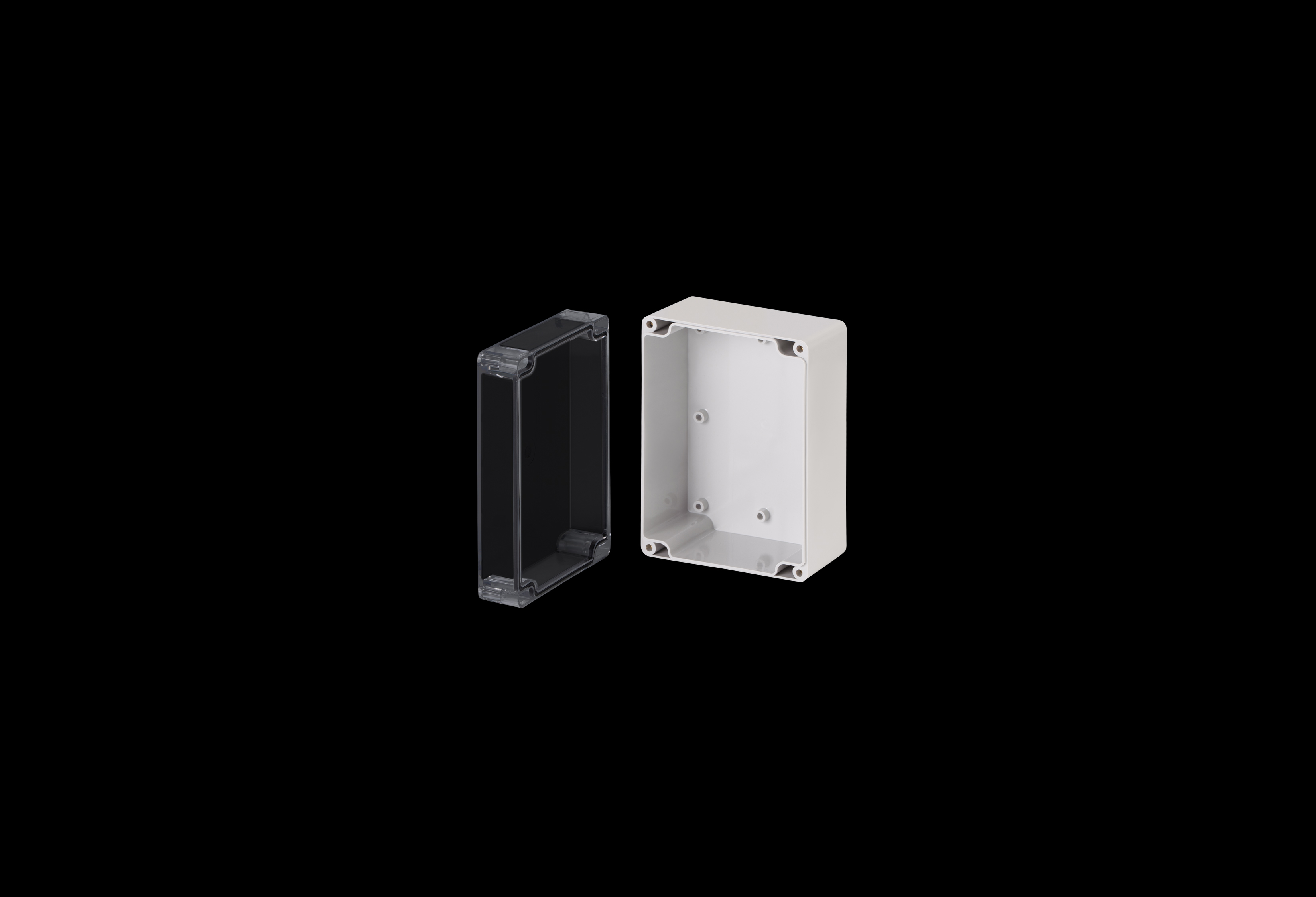 STCC161290W-QFL-Open.jpg Polycarbonate Enclosure Small 6 x 5 x 6 Inches Starke Series with Clear Lift Off Cover by Stahlin